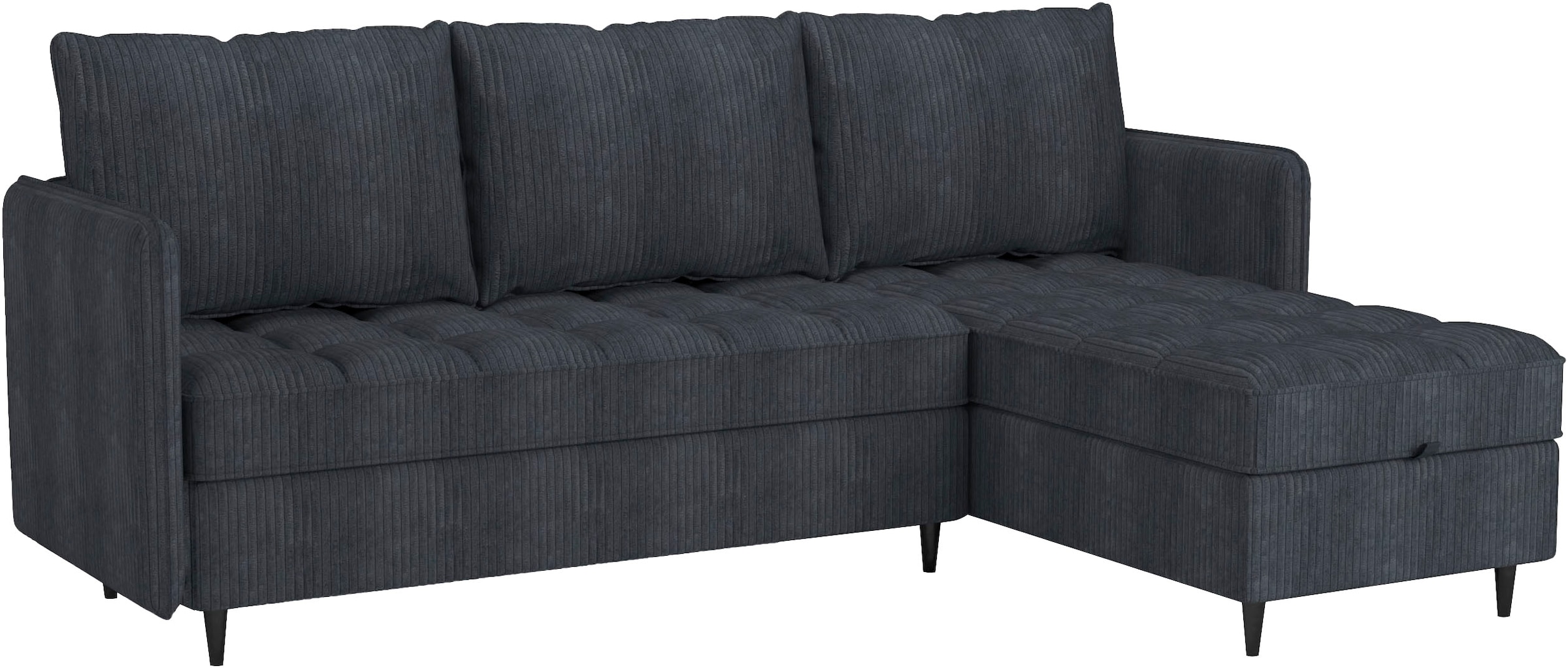 Dorel Home Ecksofa »LINDHUS, L-Form, verschiedene Stellvarianten, Schlaf-Liege«, Modulsofa, Recamiere, grosser Bettkasten, Cord, Chenille