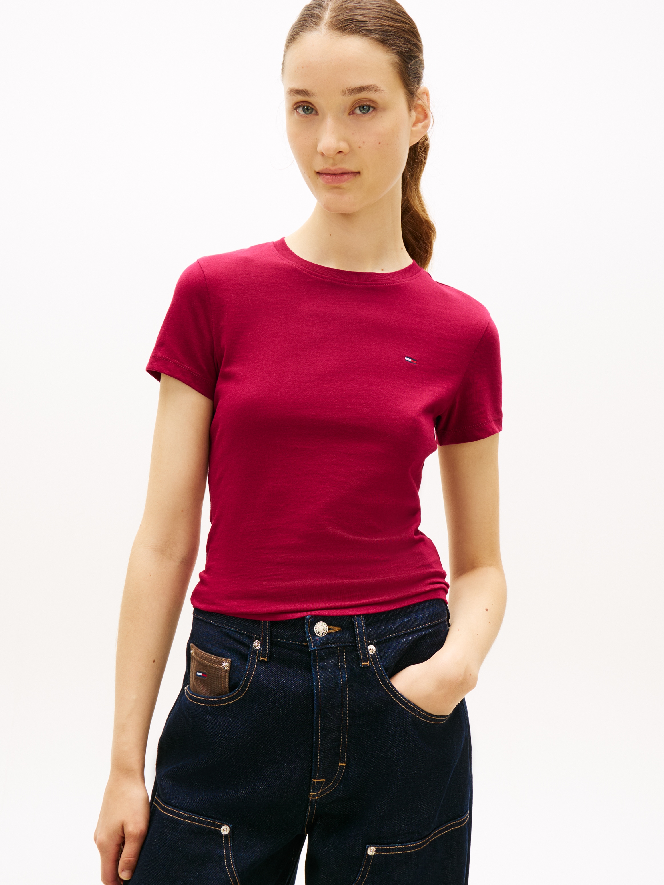 Tommy Jeans T-shirt à manches courtes »TJW 3PACK C-NECK TEE« Paquet, pack de 3, 3 cuis Slim, design uni