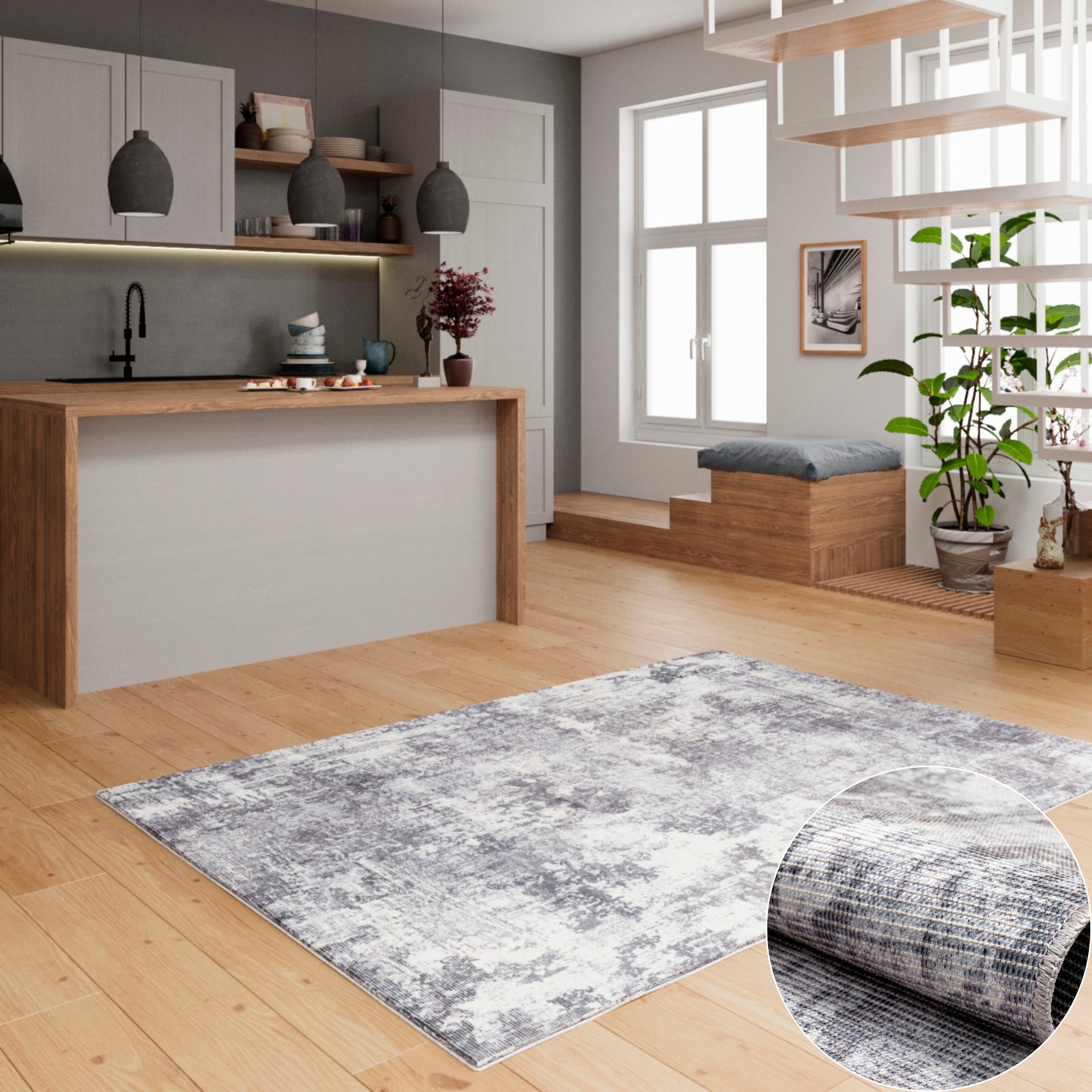 Home affaire Teppich »Mülenen«, rechteckig, Kurzflor, modernes Design, waschbar, In- und Outdoor geeignet