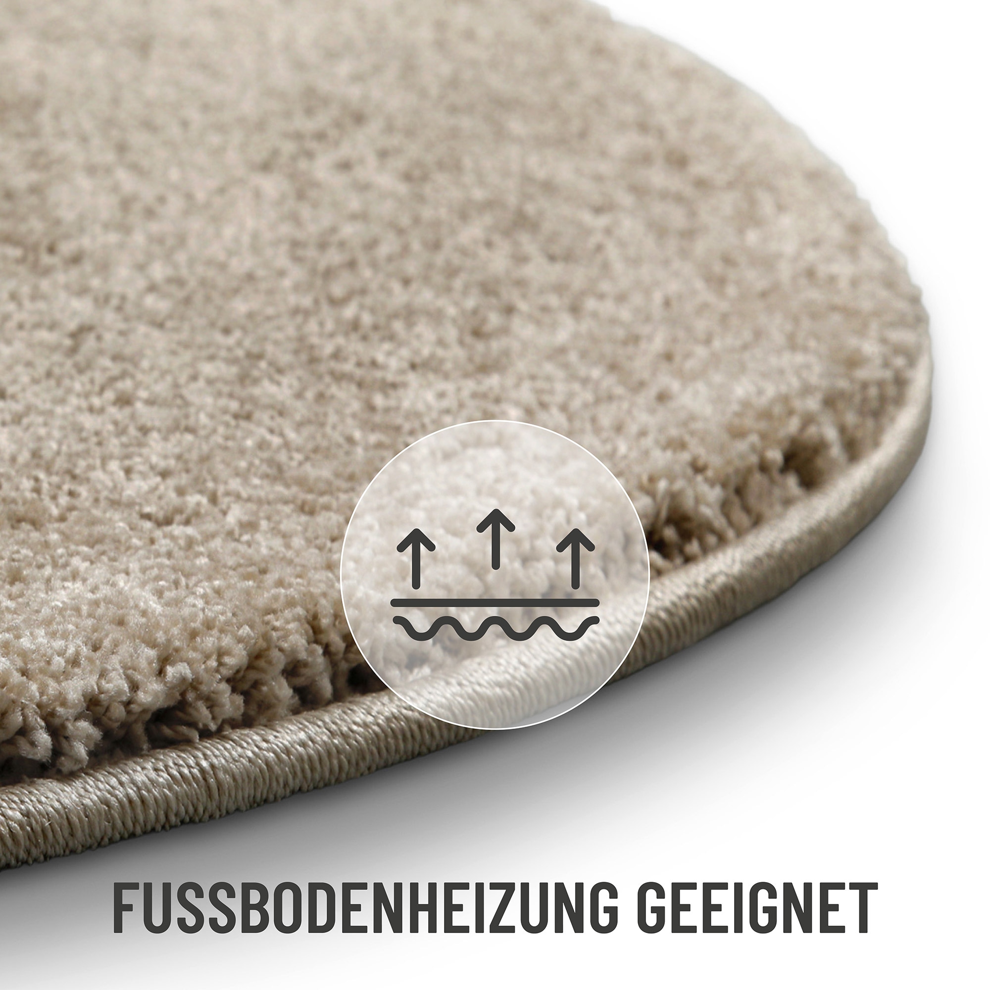 Wecon home Basics Tapis à poils longs »Nova« Rond 25 mm Höhe shaggy, tissé, robuste, salon, chambre