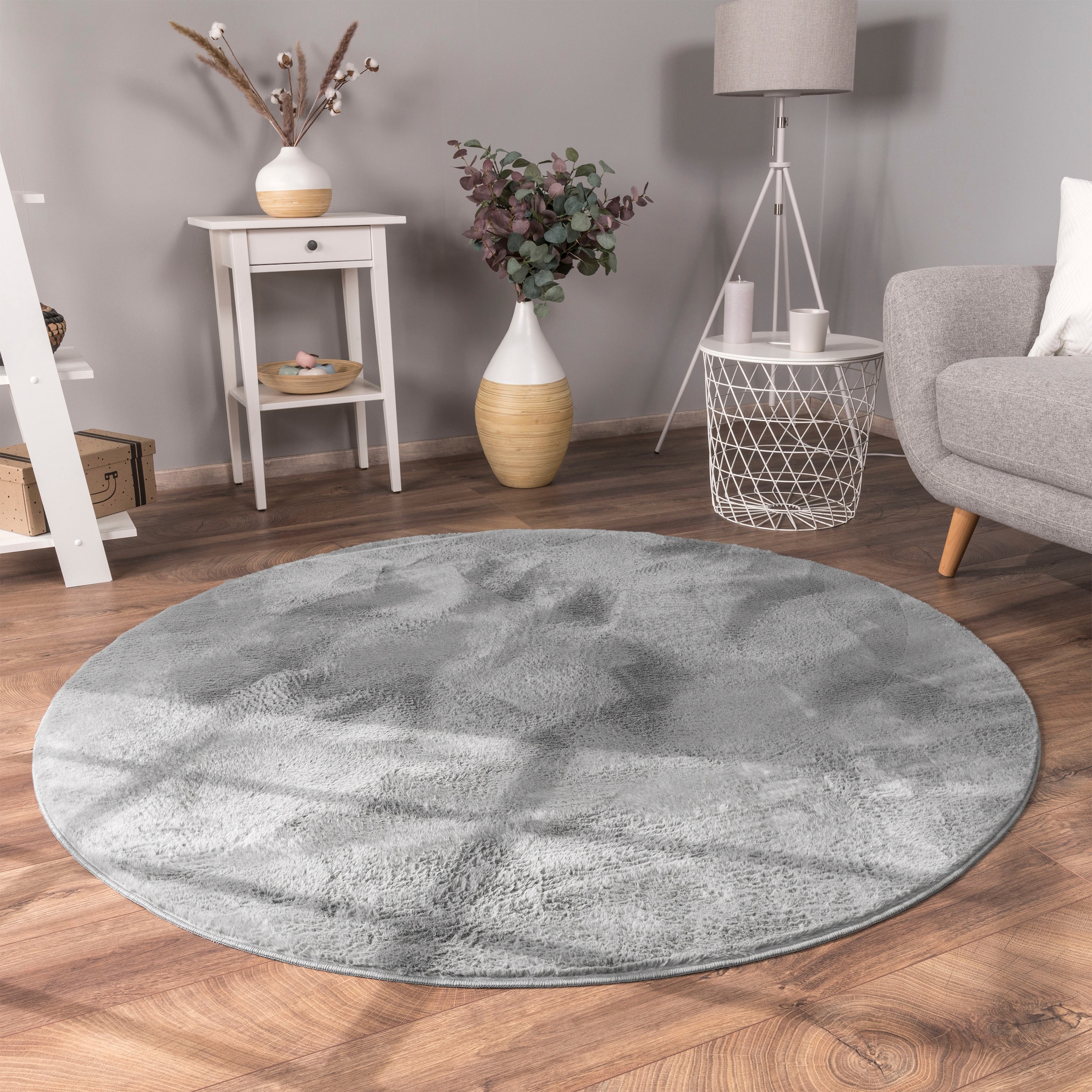 Image of Paco Home Fellteppich "Kunstfell Soft 380" rund 14 mm Höhe Langflor, Kuschelteppich - besonders weich, Uni-Farben