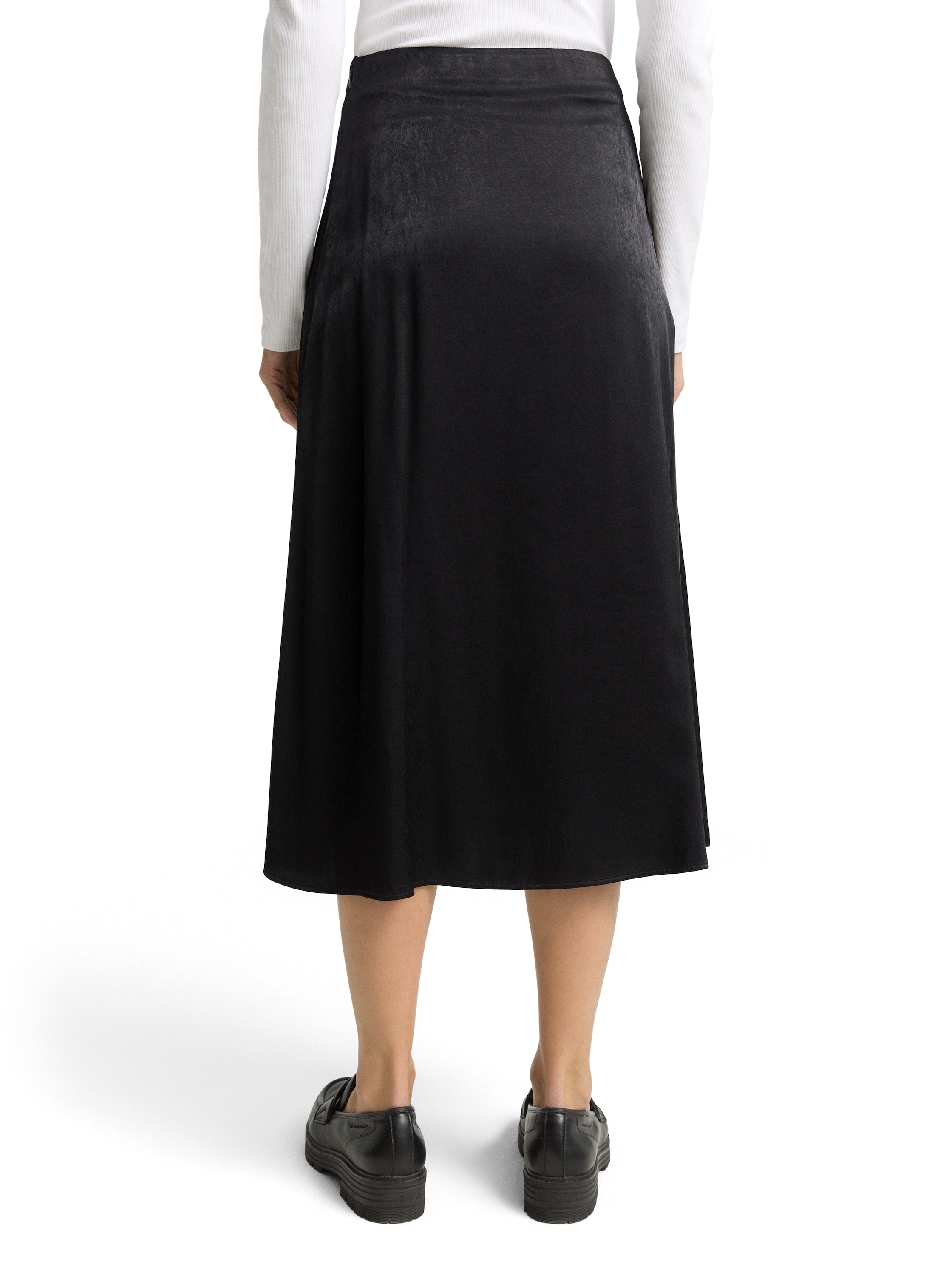 TOM TAILOR Jupe en satin mit verdecktem Reissverschluss