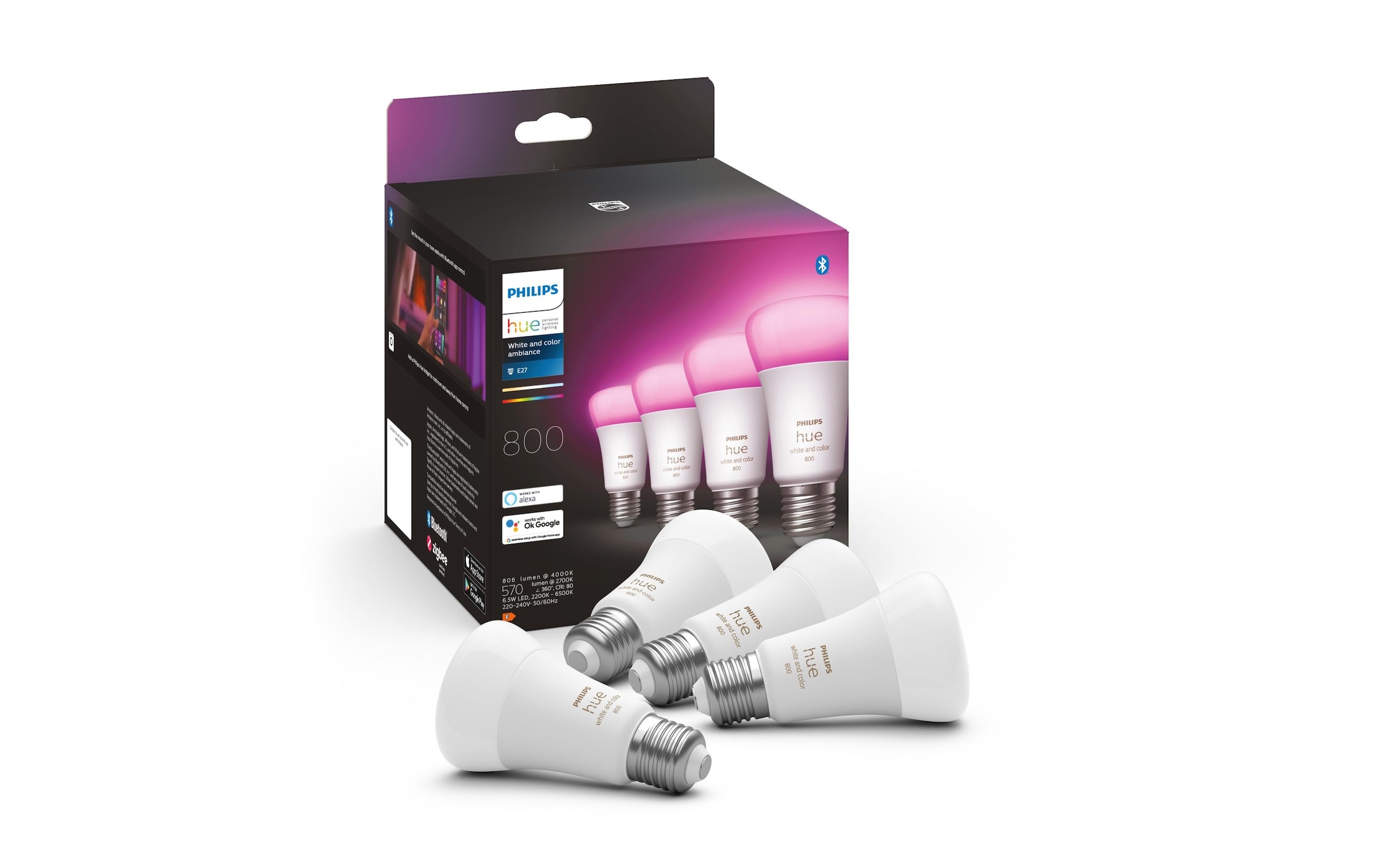 LED-Leuchtmittel »Philips Hue Leuchtmittel White & Color«, E27,...