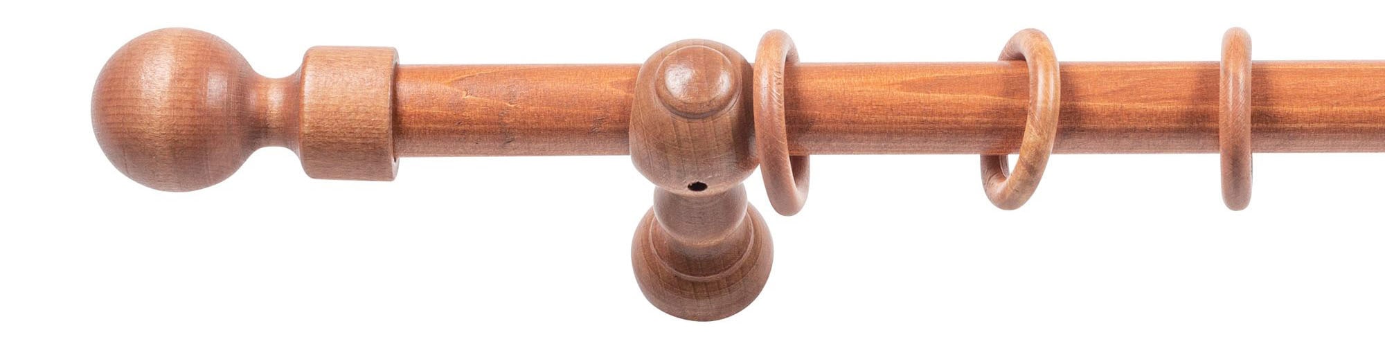 SN DECO GROUP Gardinenstange »Giro«, 1 läufig-läufig, Fixmass, 28 mm, Holz, verschiedenen Längen und Farbe, Komplettset