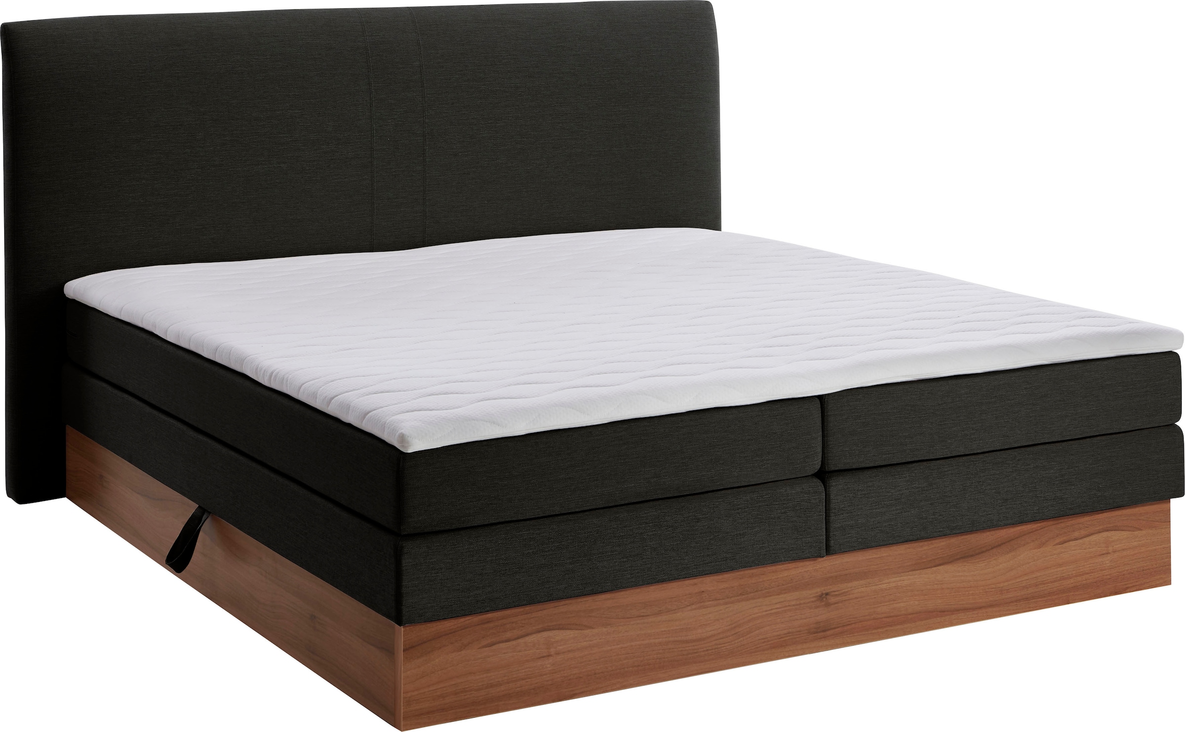Home affaire Lit boxspring »Blomen« mit Walnuss-Dekor, mit Bettkasten, verschiedene Härtegrade, mit Topper