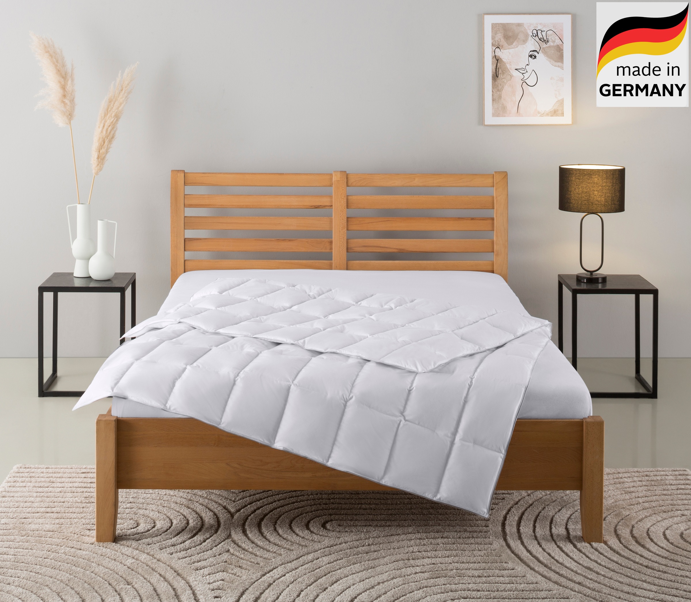 Image of GOODproduct Daunenbettdecke "Tamins, Bettdecke 135x200 cm, 155x220 cm, Made in Germany" leicht Füllung 100Daunen 1 Stk. tlg. Sommer, Winter, Decke, Made in Germany, Allergiker geeignet (NOMITE)