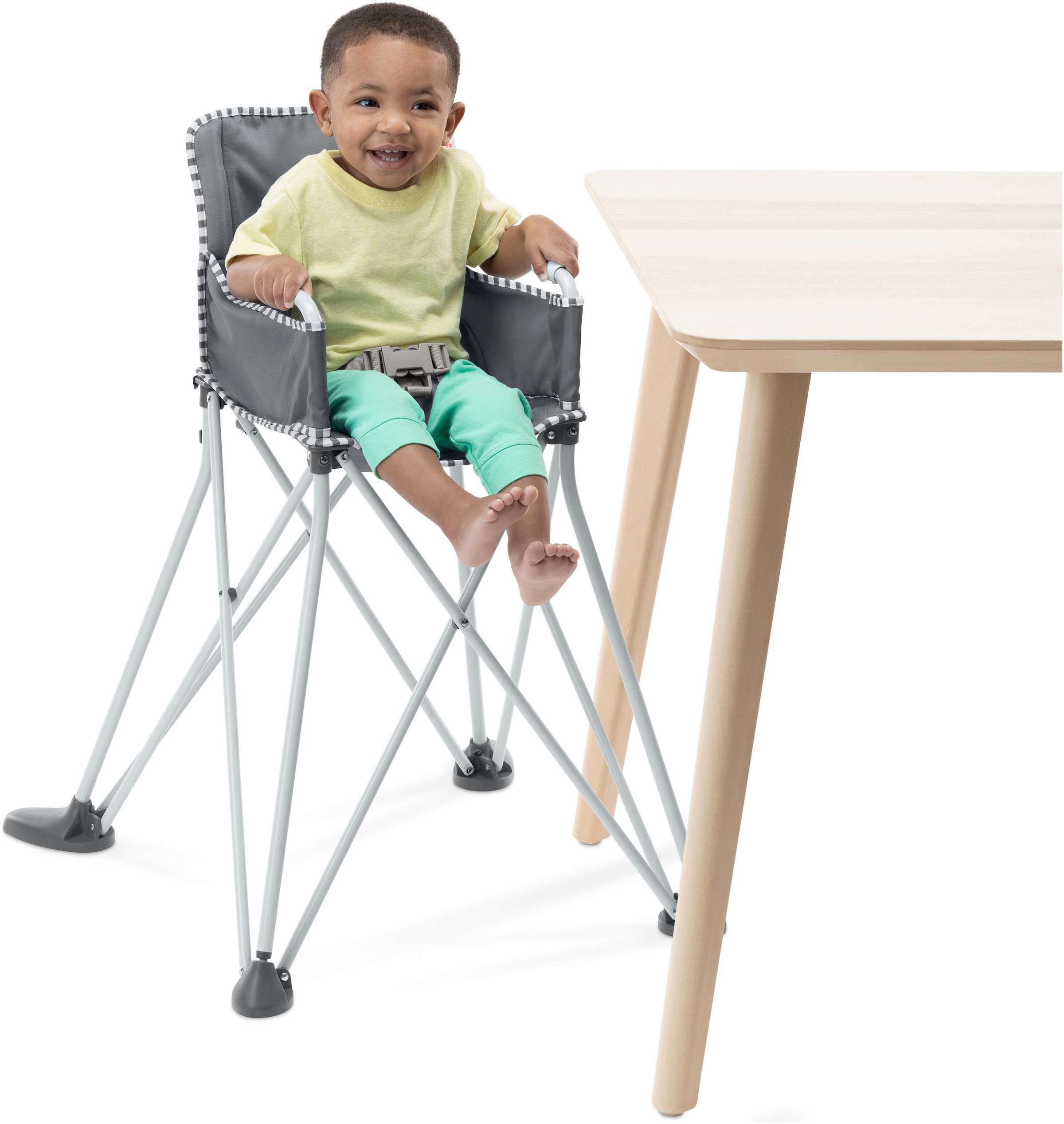 ingenuity Chaise haute »Pop ‘N Dine Portable High Chair - Grau« () ideal für Unterwegs