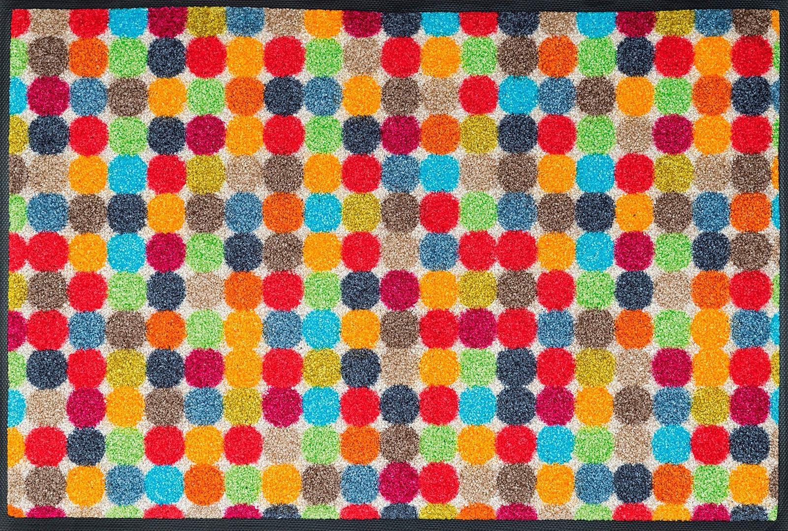 Image of wash+dry by Kleen-Tex Fussmatte "Mikado Dots" rechteckig 7 mm Höhe Schmutzfangmatte, rutschhemmend, waschbar