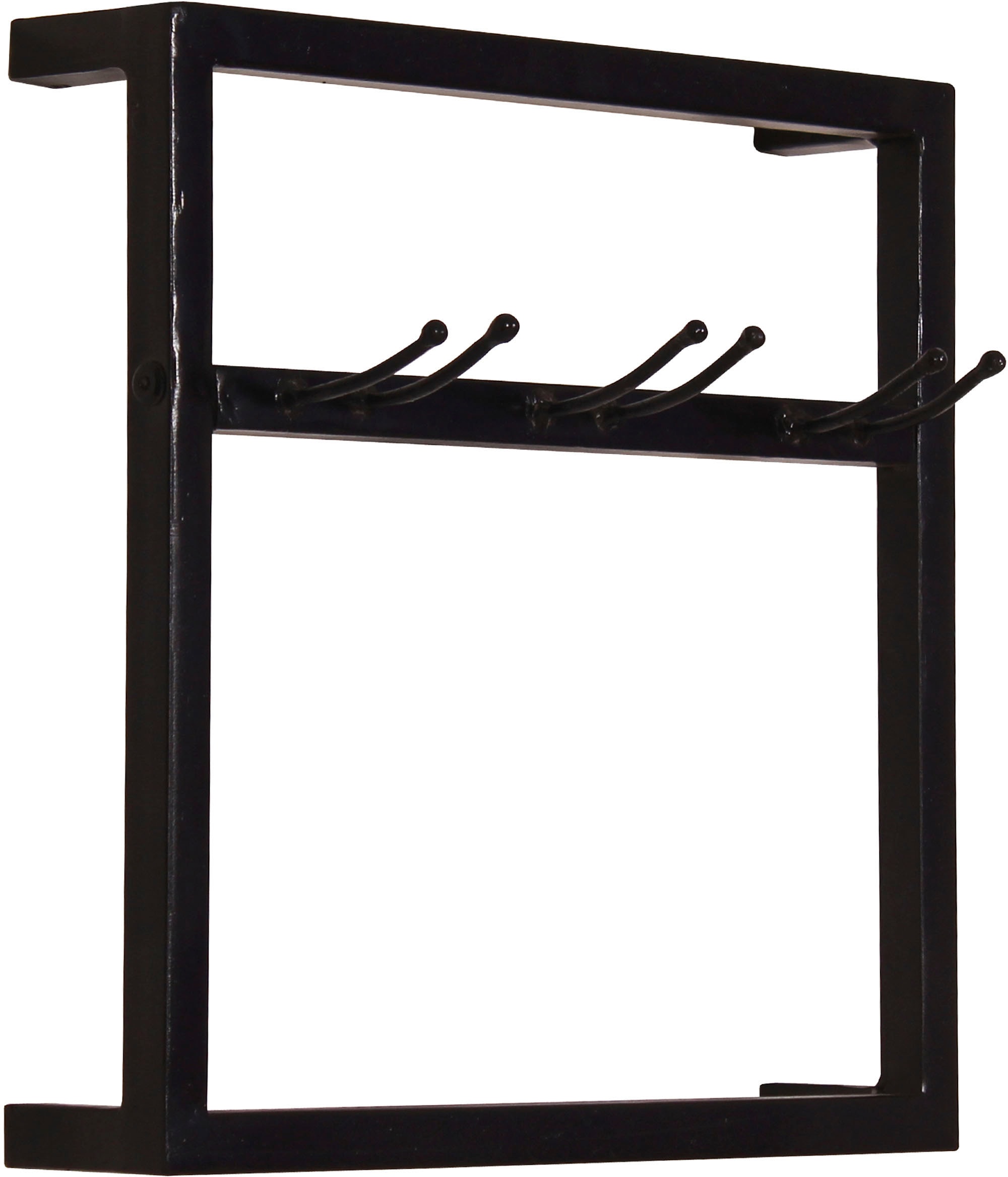 SIT Wandregal »Asti 3-teilig aus Metall für 4 Flaschen & 9 Gläser – Antikschwarz« 2 Weinregale & 1 Gläserregal für flexible Wandgestaltung
