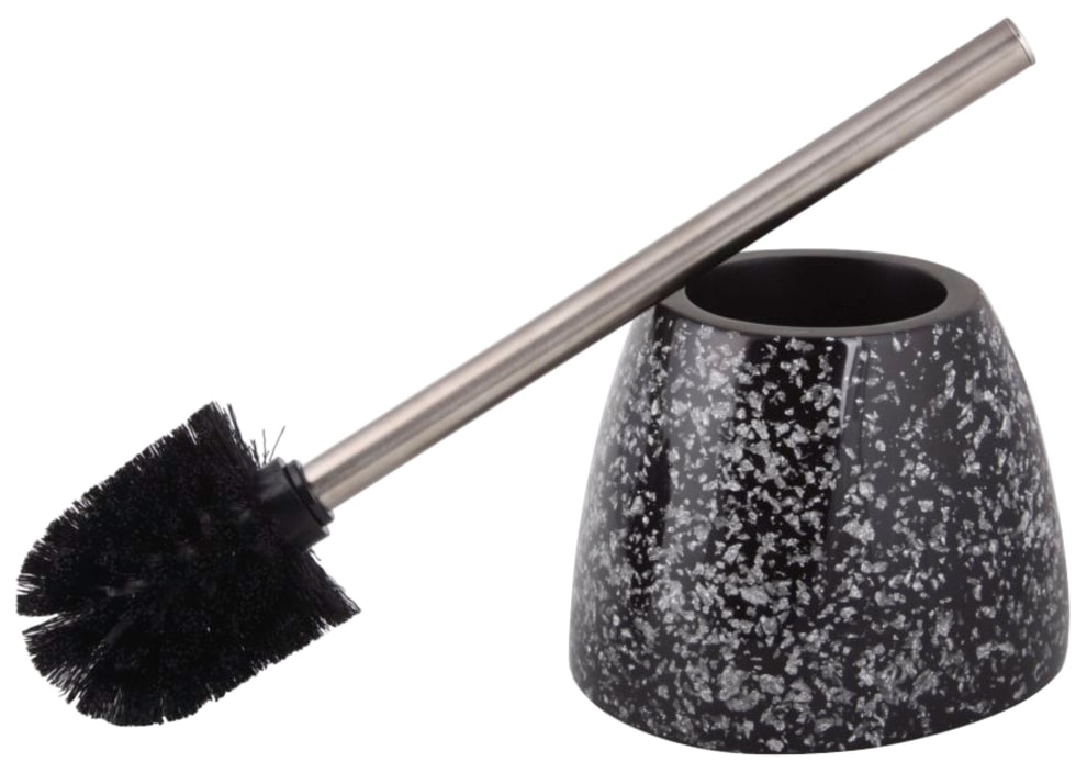Sanilo Badaccessoire-Set »Glitzer Schwarz«, (Kombi-Set, 2 tlg.), bestehend aus Seifenspender und WC-Bürste, glänzend