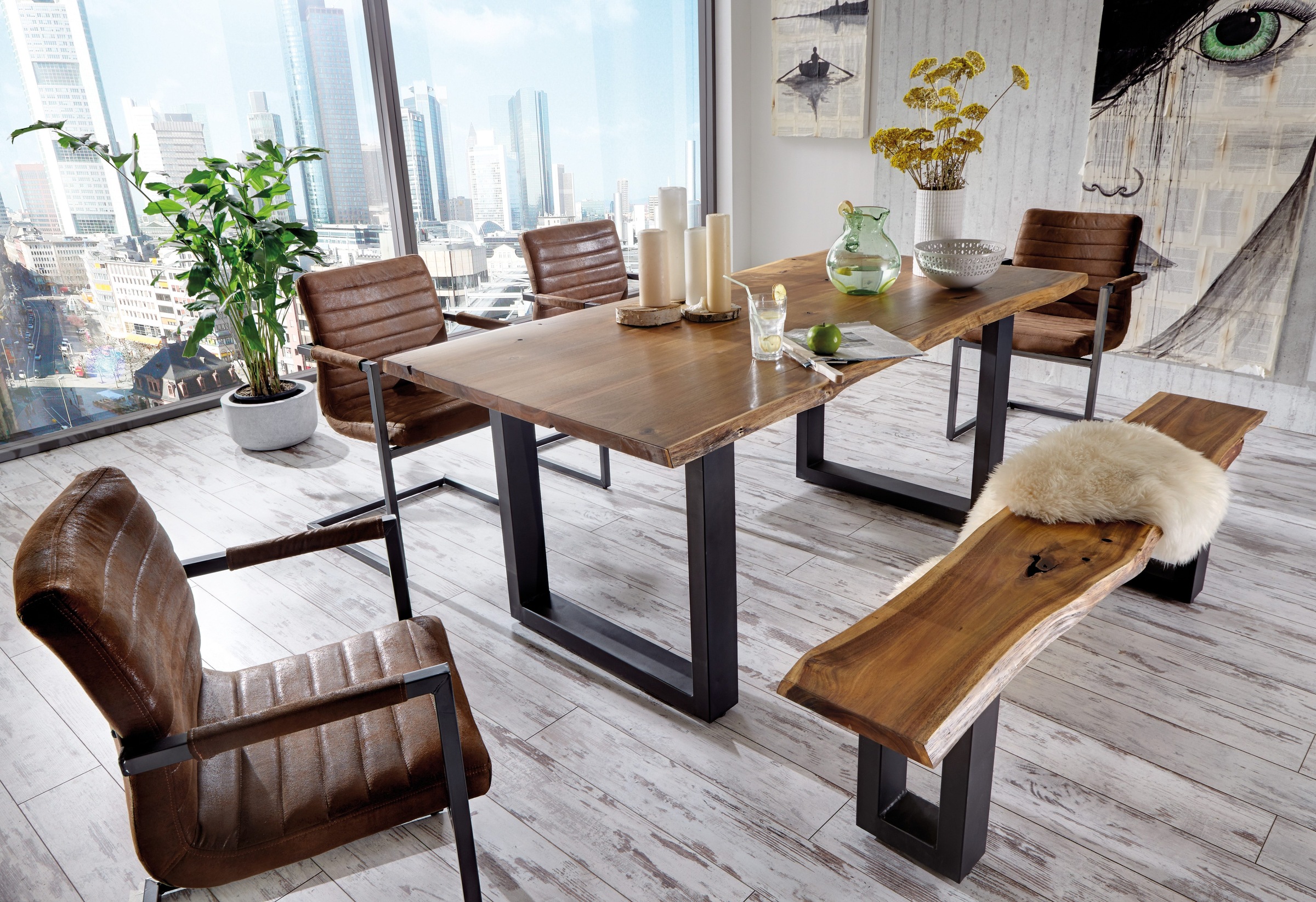 Image of Premium collection by Home affaire Esstisch »Queens«, Akazie natur, mit Baumkante bei Ackermann Versand Schweiz