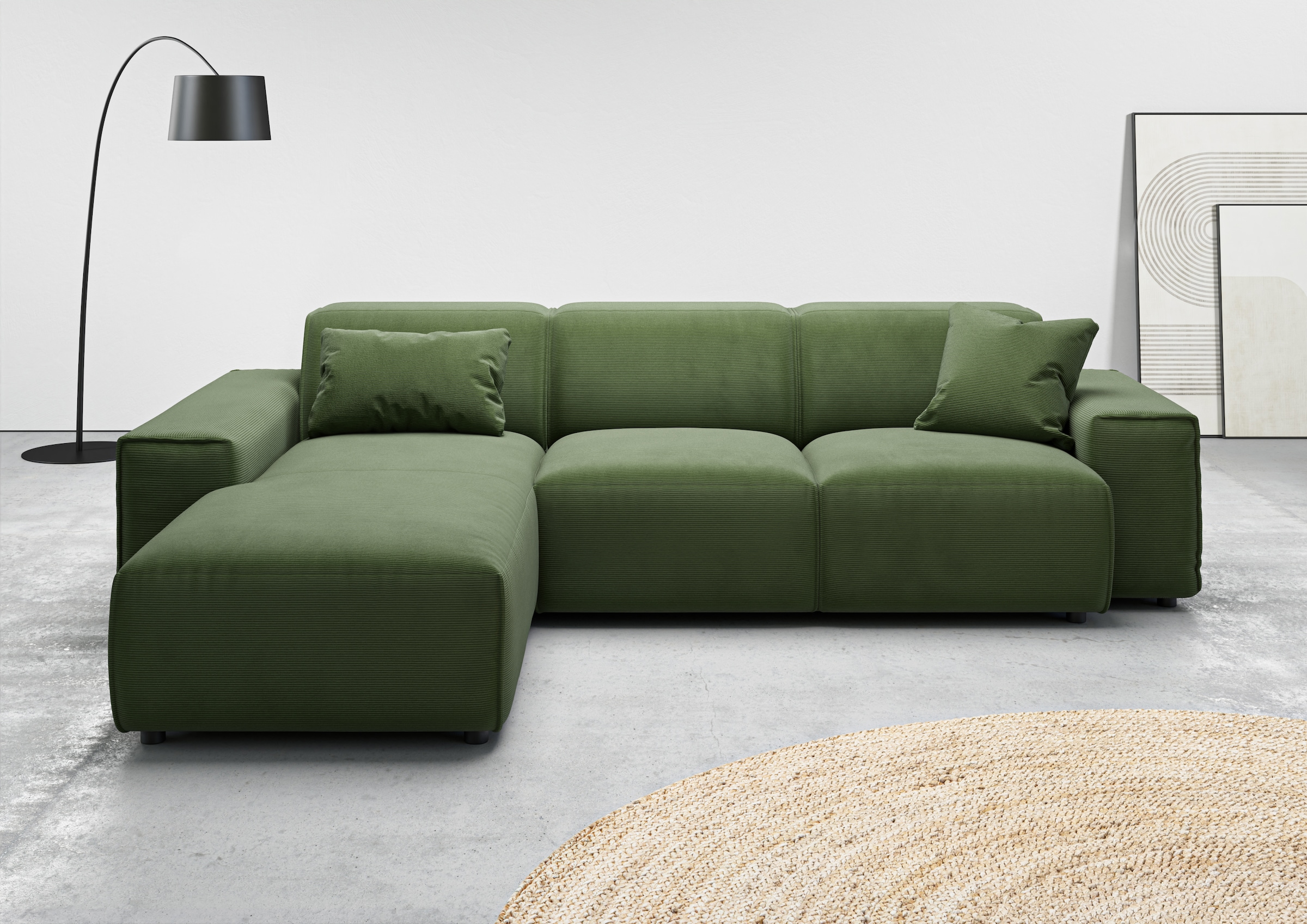 Image of Home affaire Ecksofa "Glimminge L-Form, Breite 264cm, auch in Cord + Easy care-Bezug," Breite 264, Zierkissen