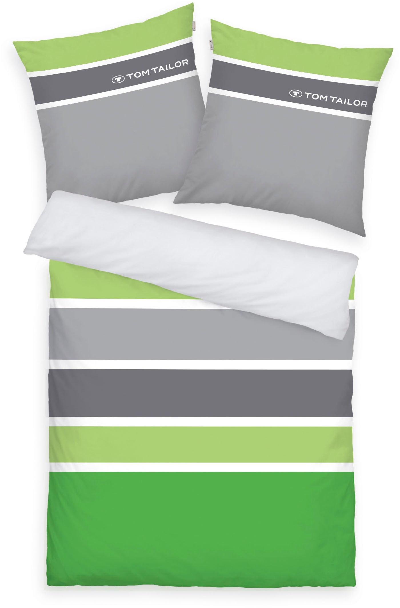 TOM TAILOR HOME Bettwäsche »Felix in Gr. 135x200 oder 155x220 cm«, mit GRATIS-Zugabe: Gästehandtuch (100% Baumwolle), mit Reissverschluss