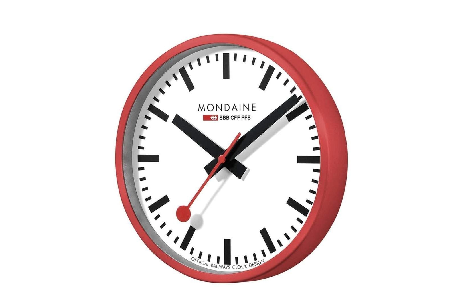 MONDAINE Wanduhr »Wanduhr rot 25cm«