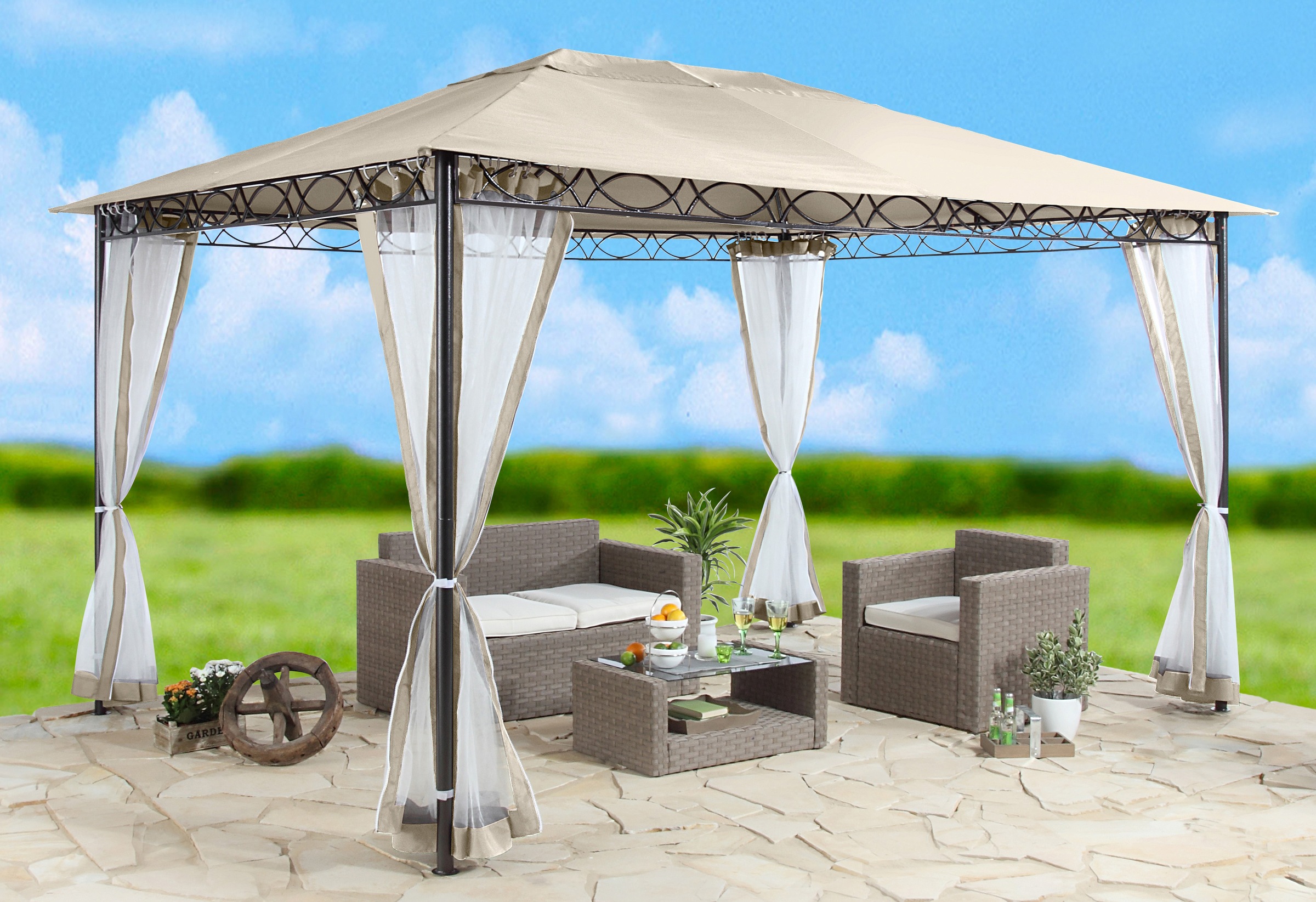 Seitenteile für Pavillon »Stil«, für 3x3 m, sandfarben