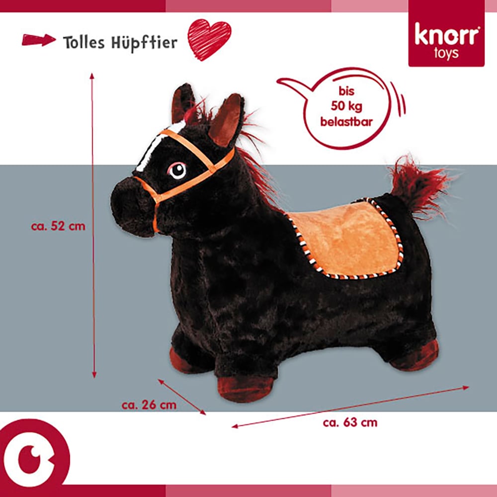 Knorrtoys® Hüpftier »Pferd braun« inkl. Luftpumpe, mit Kuschelbezug