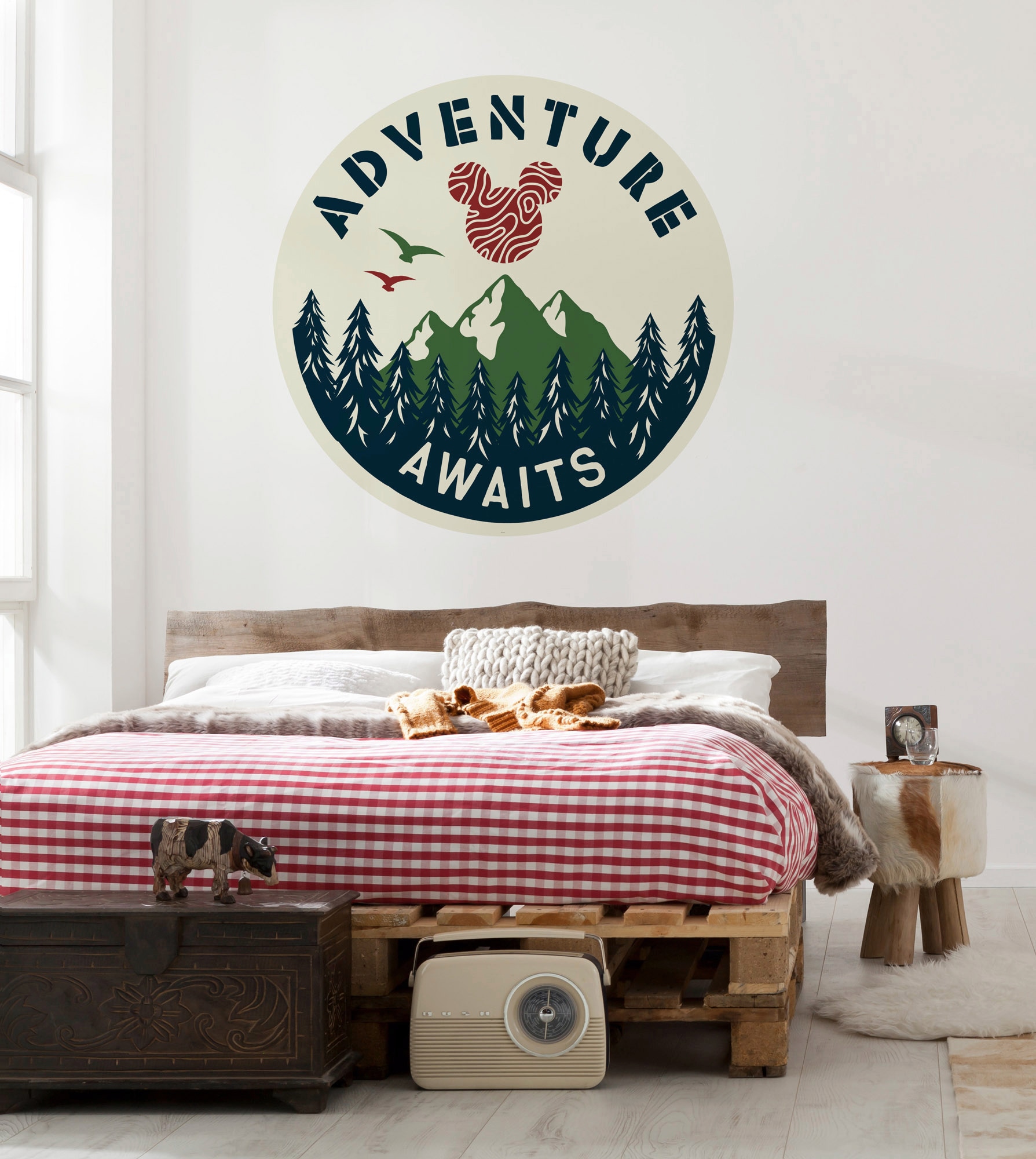 Komar Fototapete »Vlies selbstklebend - Mickey Adventure - Grösse 125 x 125 cm«, bedruckt, Kinderzimmer