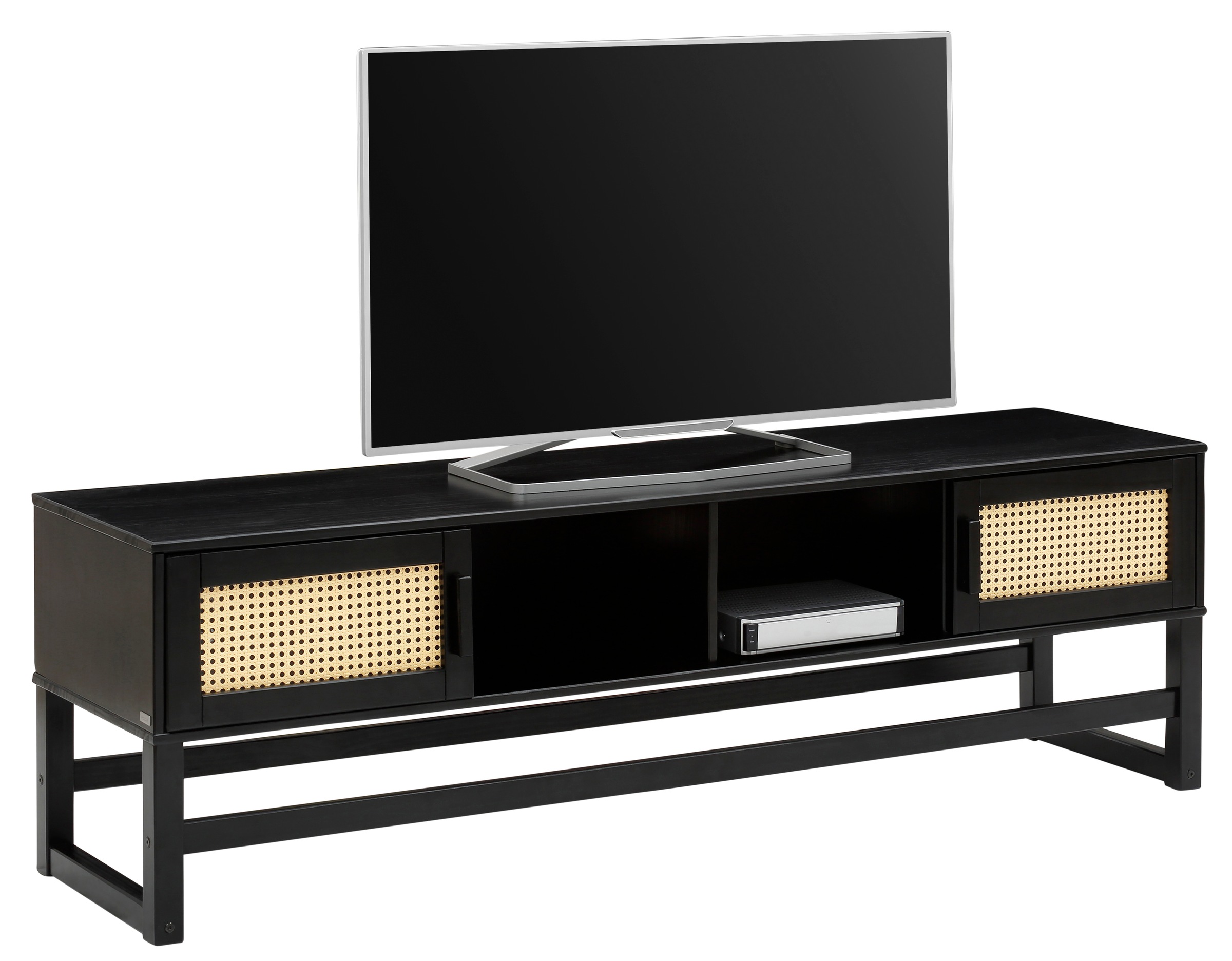 Image of Home affaire Lowboard »Jolene«, mit Rattangeflecht auf den Türfronten, aus Massivholz, in zwei unterschiedlichen Farbvarianten bei Ackermann Versand Schweiz