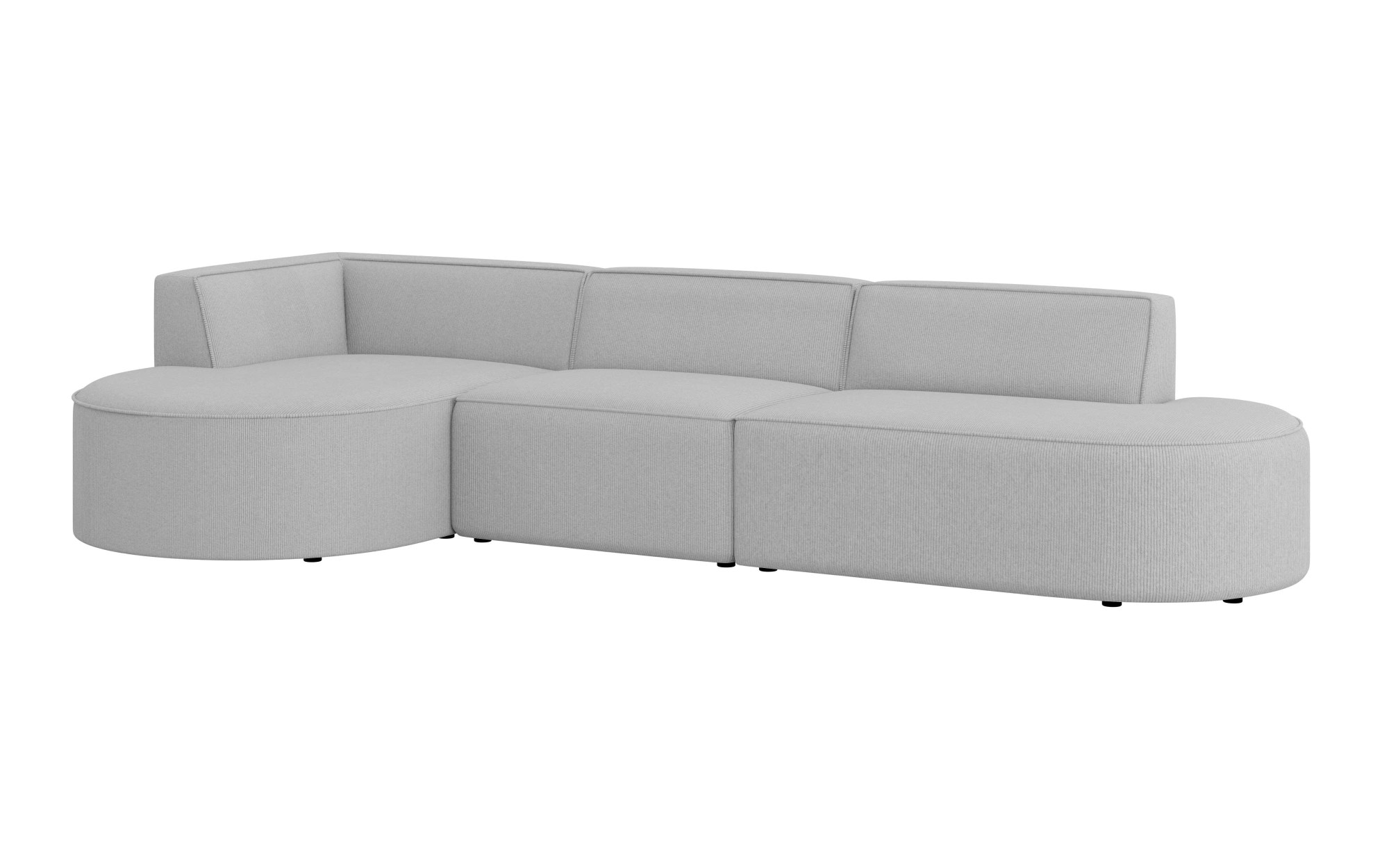 andas Ecksofa »Ecksofa EIVIND mit Ottomane rechts/links, Masse: B/H/T 343/159/72 cm«, L-Form mit Wellenunterfederung, auch in Feincord und Bouclé