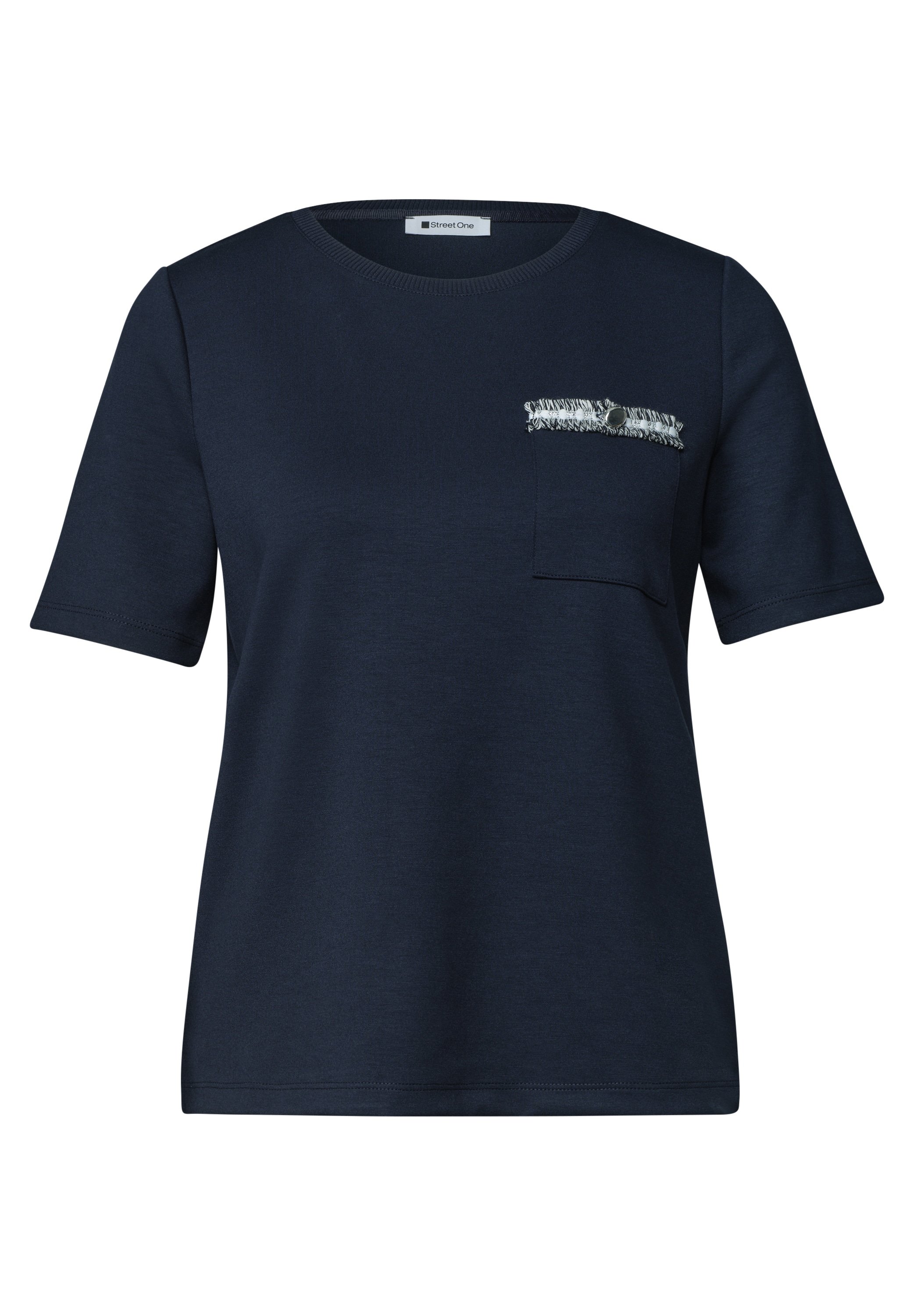 STREET ONE T-shirt à manches courtes t-shirt d'été avec poche poitrine décorative