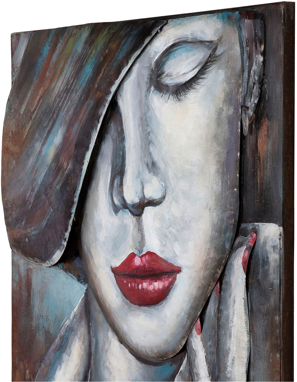 Casablanca by Gilde Metallbild »Bild rechteckig Noblesse weiss H. 120 cm«, (1 St.)