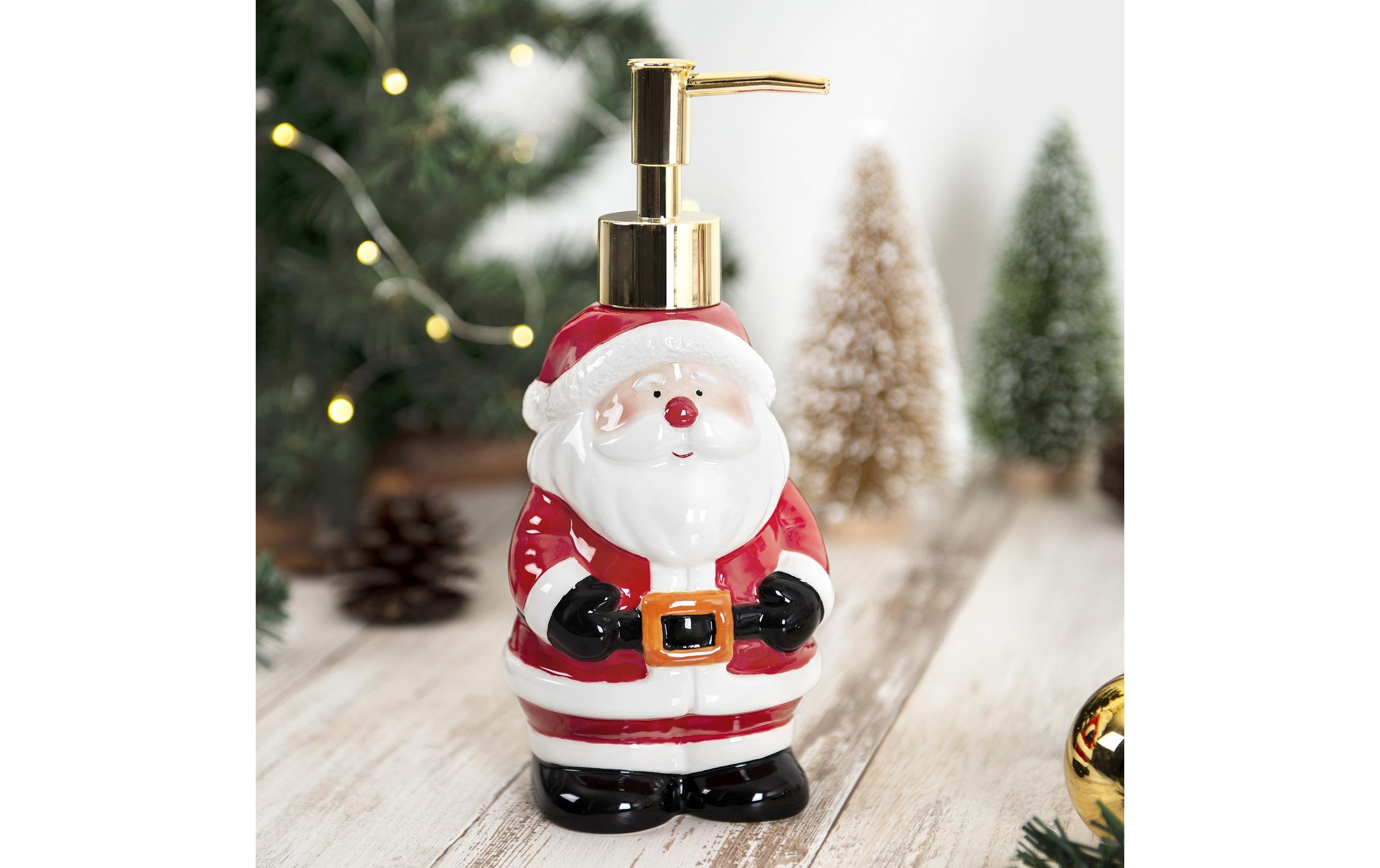 diaqua® Seifenspender »Santa Claus 420 ml, Rot/Schwarz/Weiss«