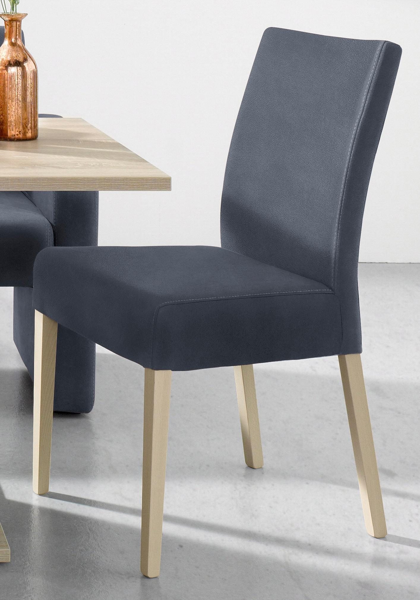 Home affaire 4-Fussstuhl »Umag«, (Set), 2 St., Luxus-Microfaser, Sitz und Rücken gepolstert