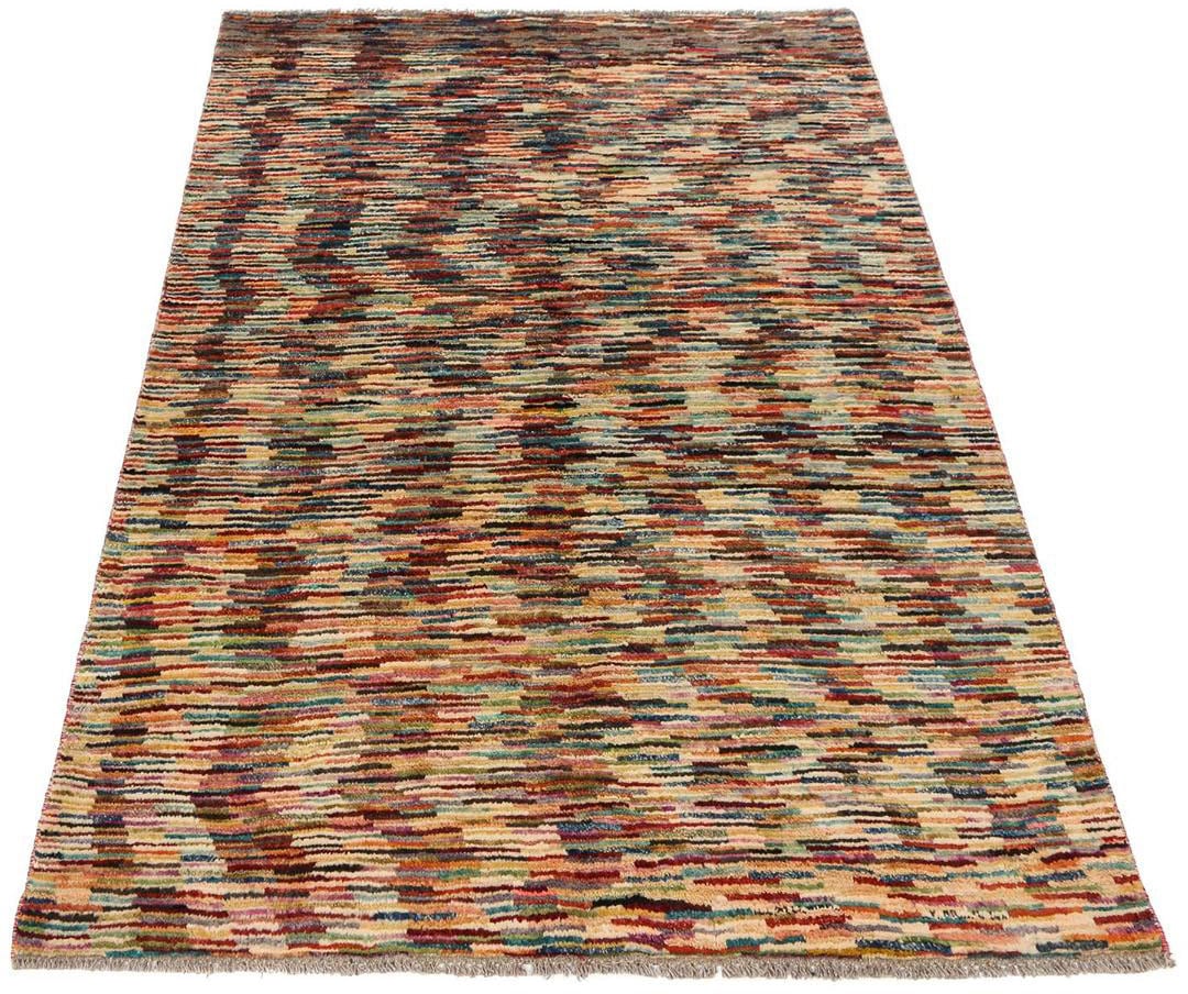 Wollteppich »Streifen Multicolore 172 x 115 cm«, rechteckig, 8 mm Höhe, Handgeknüpft