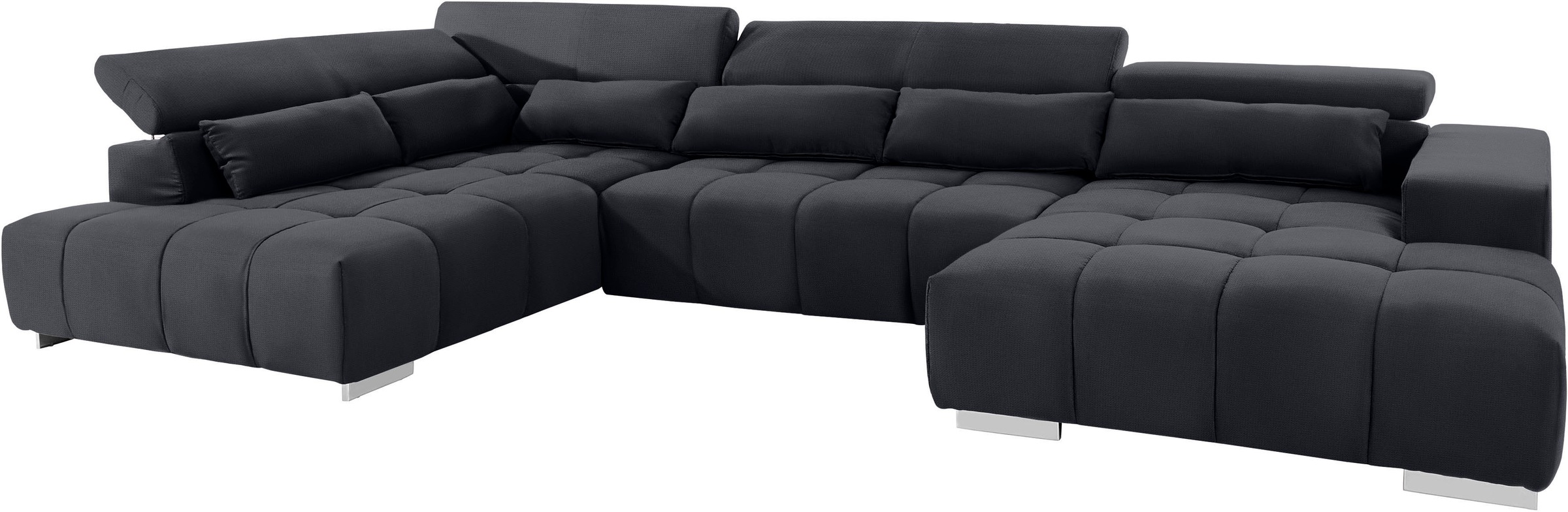 COTTA Wohnlandschaft »Orion U-Form«, mit Kopfteilverstellung & 6 Nierenkissen