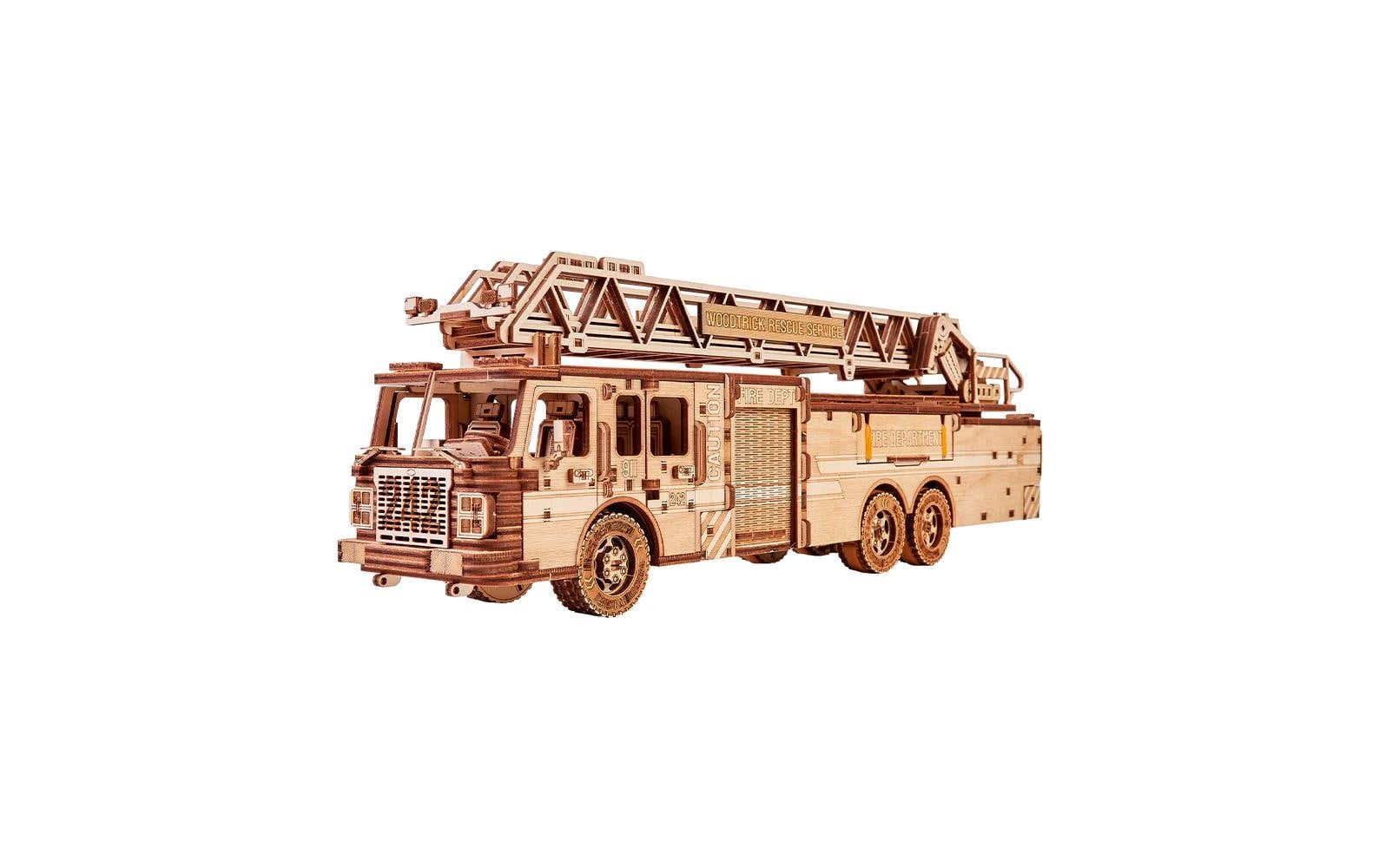 Image of Spielbausteine "WoodTrick Feuerwehrauto"