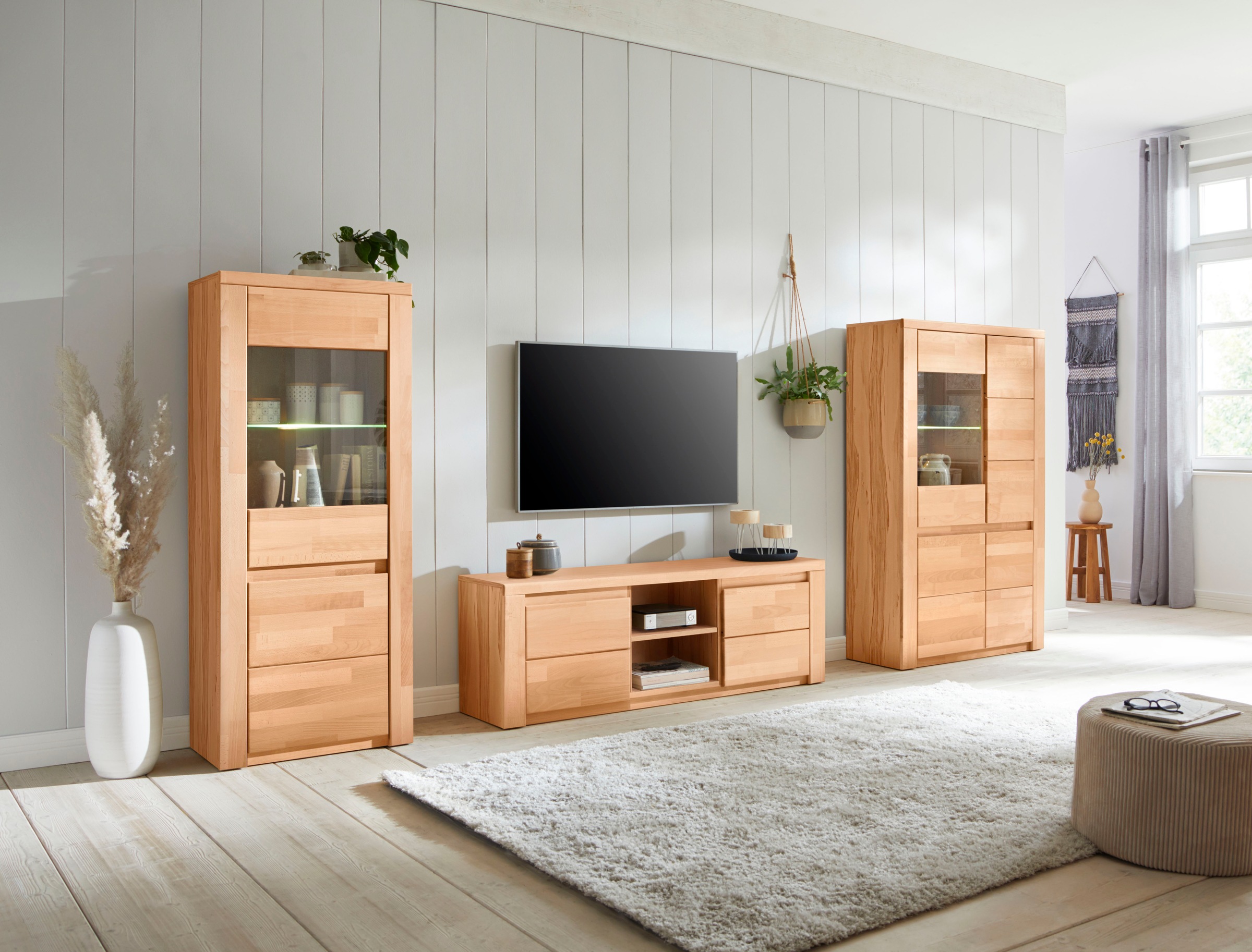 Image of GOODproduct Wohnwand "BURANO 3-teilig, Lowboard mit Kabeldurchführung, 290cm Breite" Set, 3 Stk. tlg.