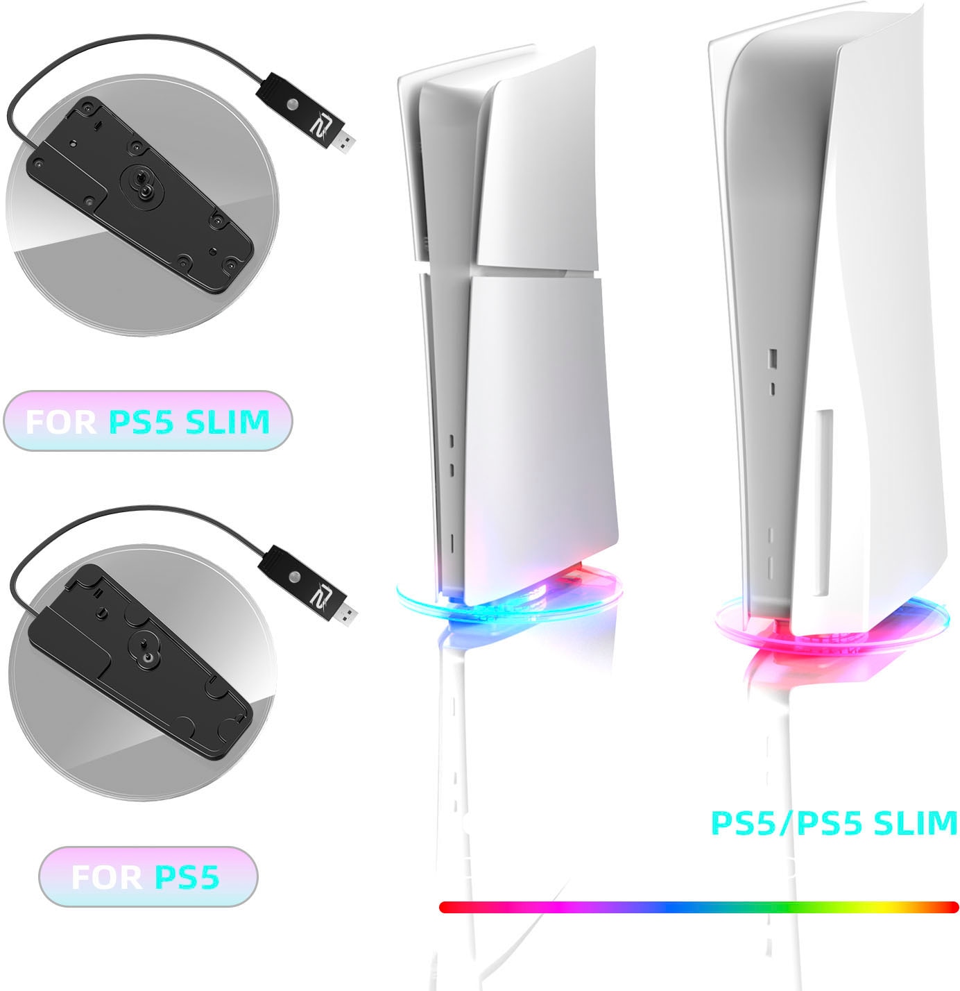 Ready2gaming Standfuss »Transparenter Standfuss für die PlayStation 5 mit RGB Beleuchtung«