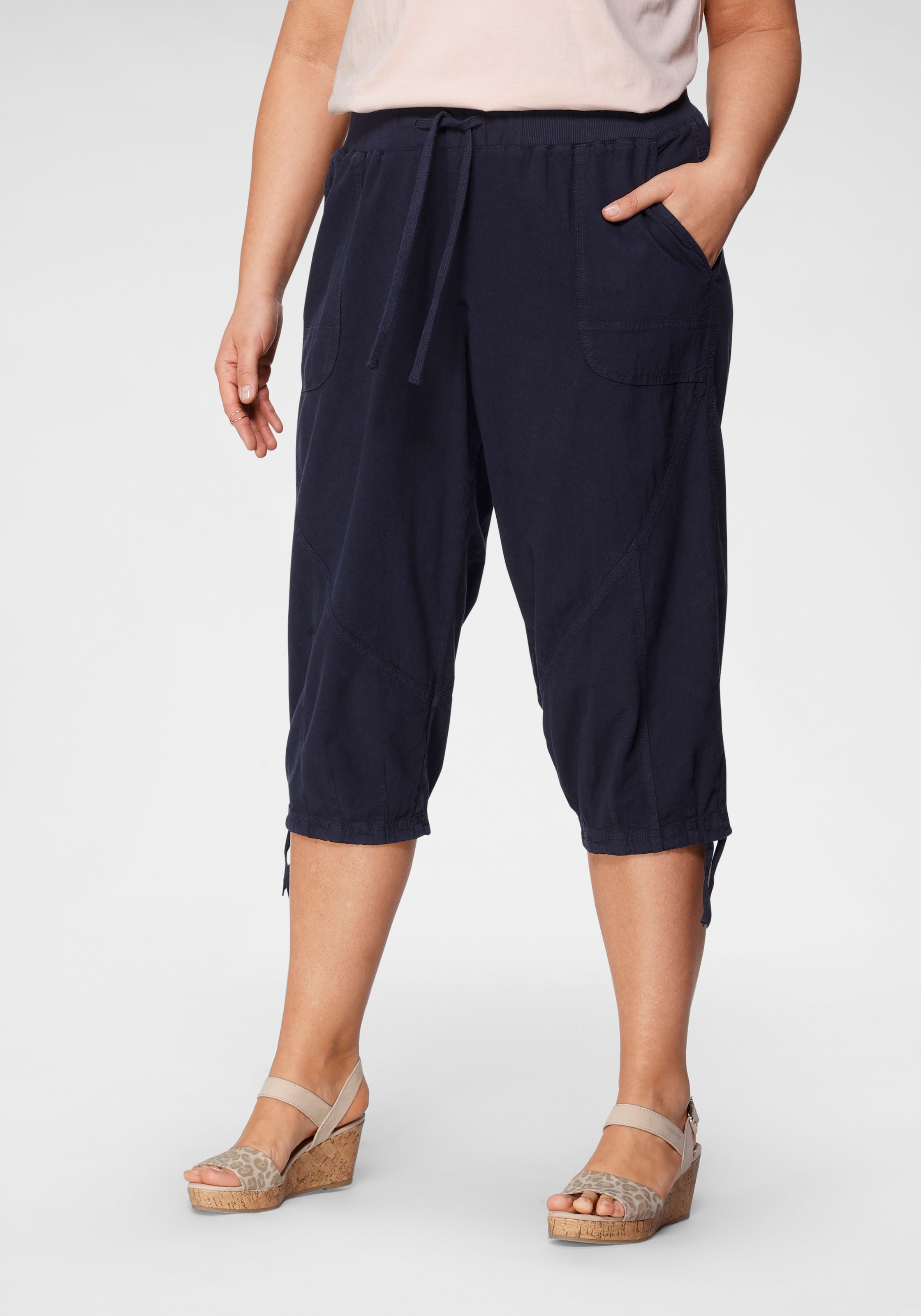 Zizzi Caprihose, mit Tunnelzug an Bund und Beinabschluss kaufen