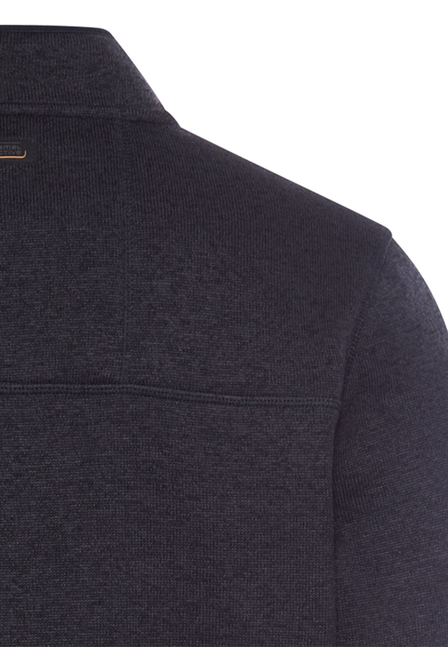 camel active Strickfleecejacke ohne Kapuze mit Stehkragen und Reissverschluss
