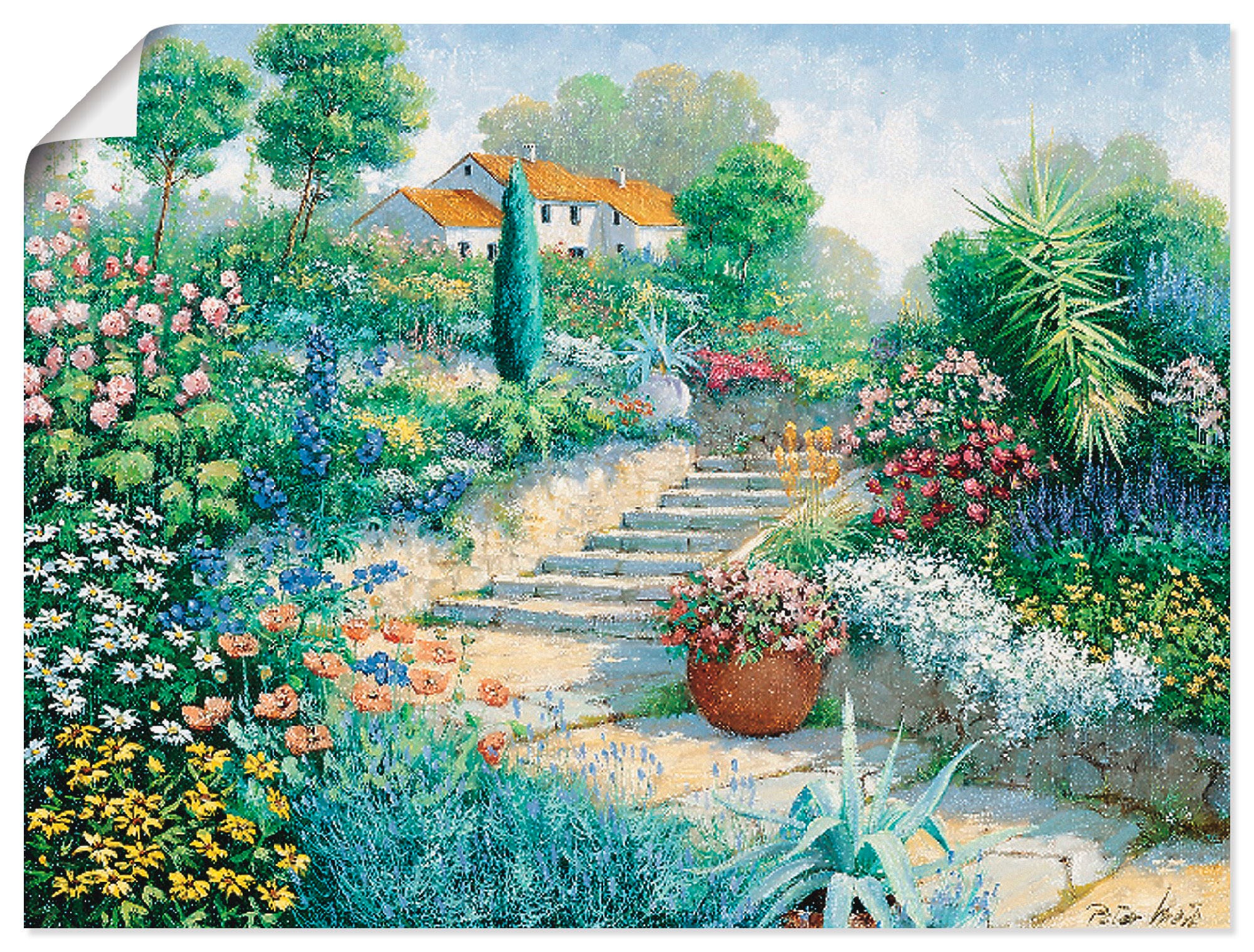 Image of Artland Wandbild »Überall Blumen«, Garten, (1 St.), in vielen Grössen & Produktarten -Leinwandbild, Poster, Wandaufkleber / Wandtattoo auch für Badezimmer geeignet bei Ackermann Versand Schweiz