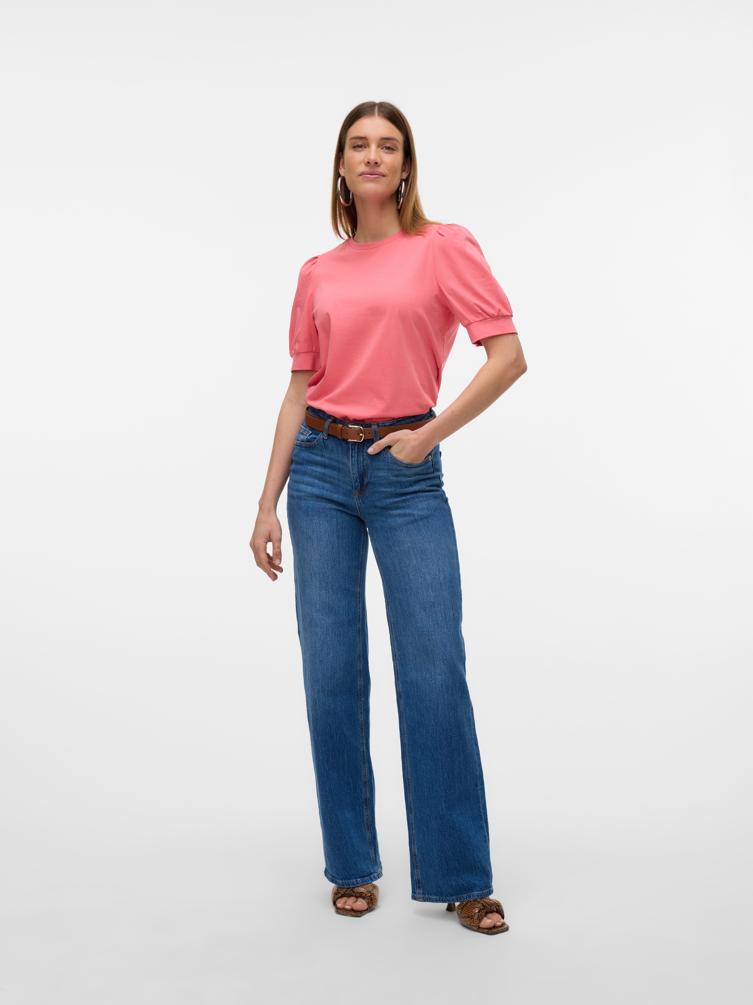Vero Moda »VMKERRY 2/4 O-NECK TOP VMA JRS NOOS« mit Rundhalsausschnitt