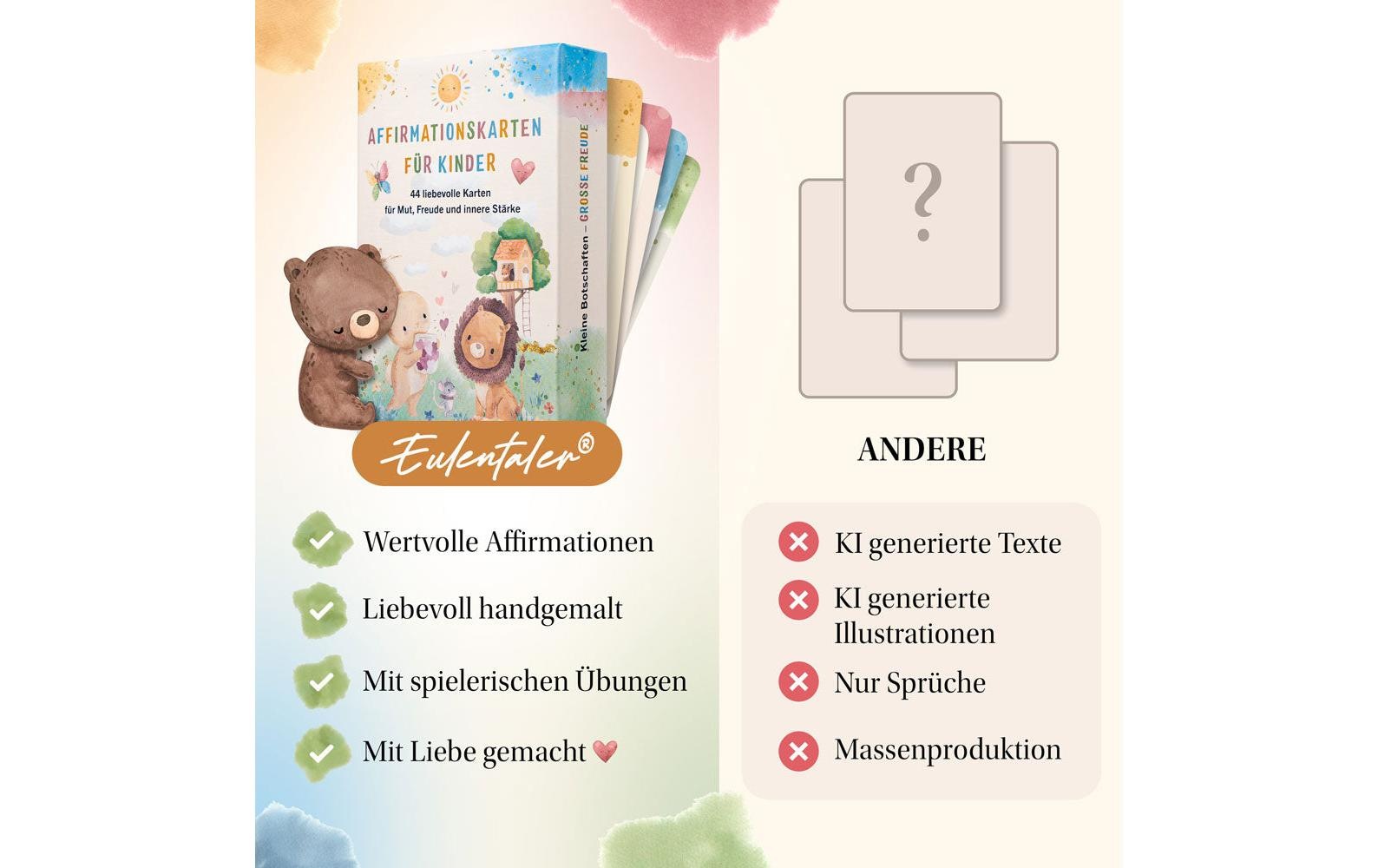   Spiel »Eulentaler Affirmationskarten Tiere, 44 Karten« Affirmationskarten für Kinder mit Tiermotiven CHF22.90