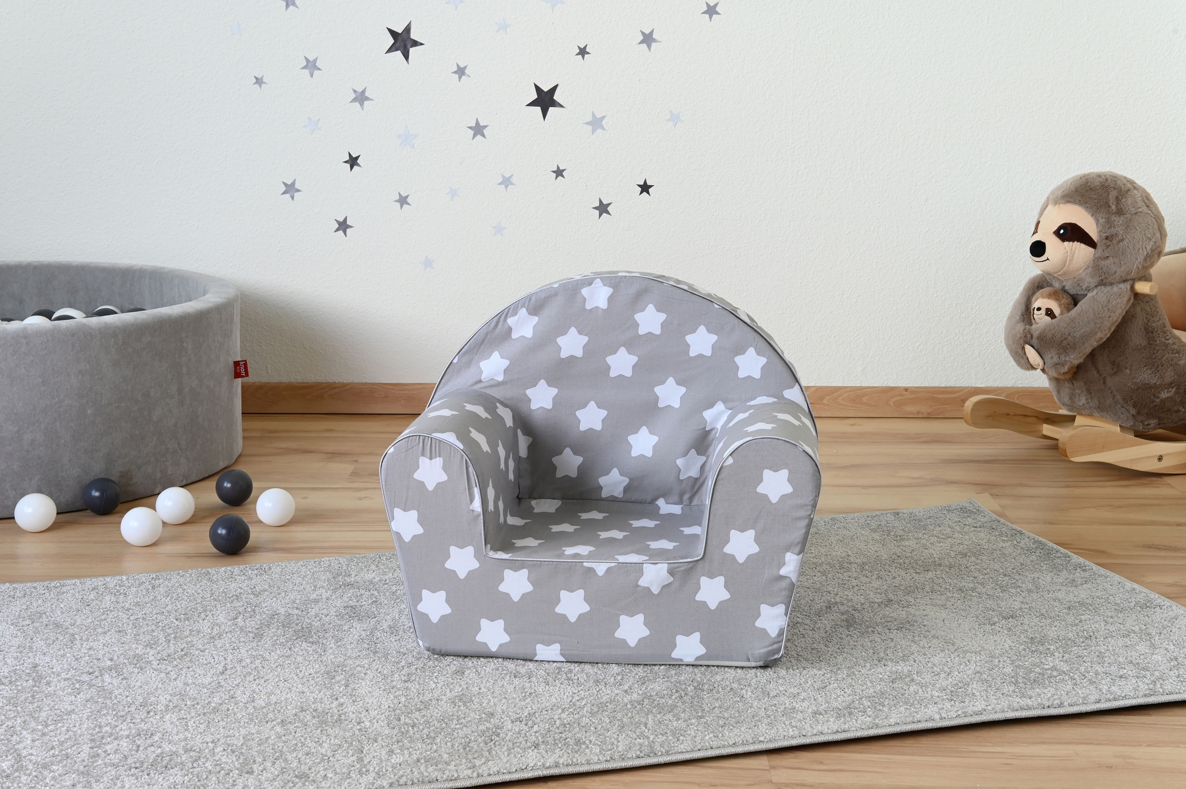 Knorrtoys® Sessel »Grey White Stars«, für Kinder; Made in Europe