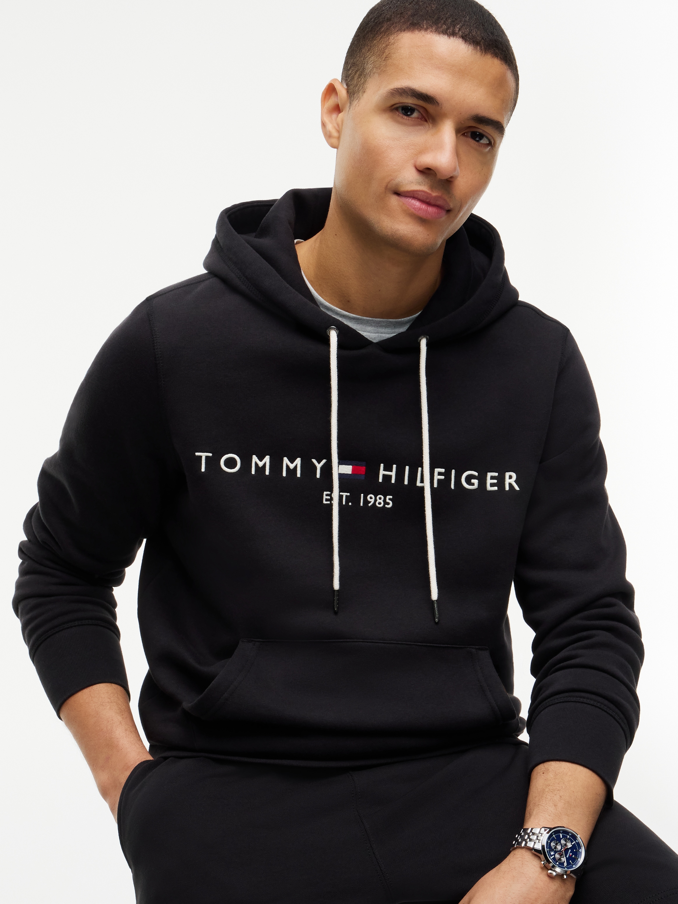 Tommy Hilfiger Sweat à capuche »TOMMY LOGO HOODY«, mélange coton
