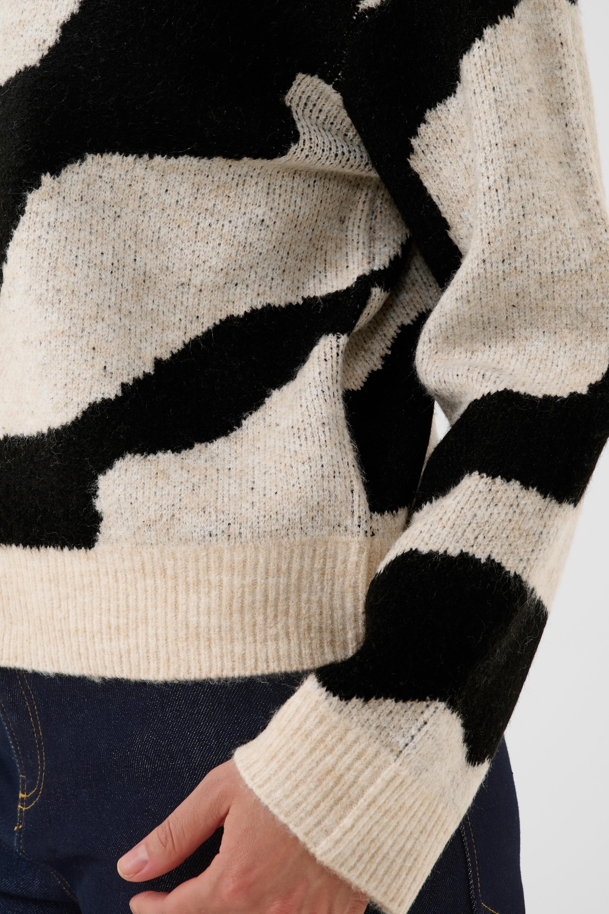Saint Tropez Pull à col roulé »MallieSZ Pullover« Mélange de matériaux, coupe regular