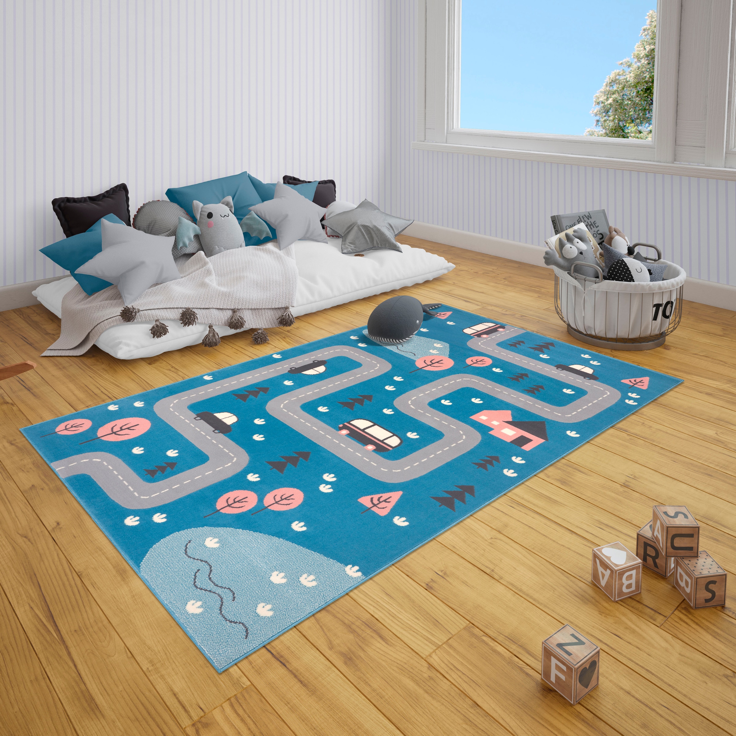 HANSE Home Kinderteppich »Dream Street«, rechteckig, Teppich, Spielteppich, Spielunterlage, Strasse, Kinderzimmer, Kurzflor