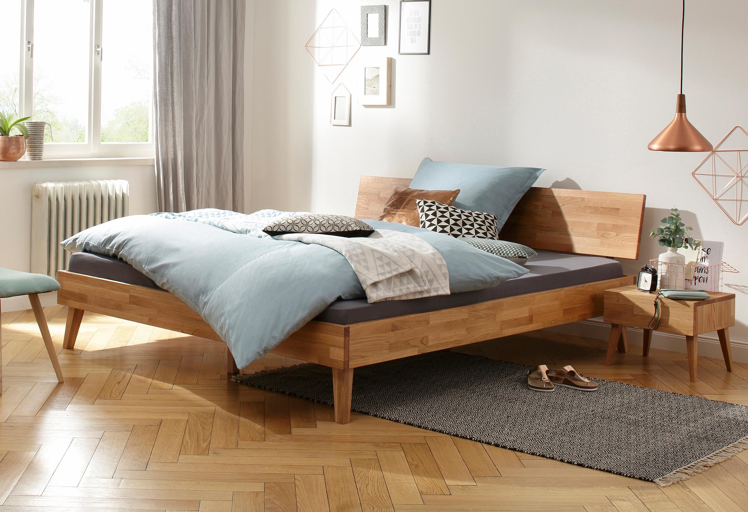 Image of Home affaire Bett »Natali«, aus massiver Eiche, in verschiedenen Breiten bei Ackermann Versand Schweiz