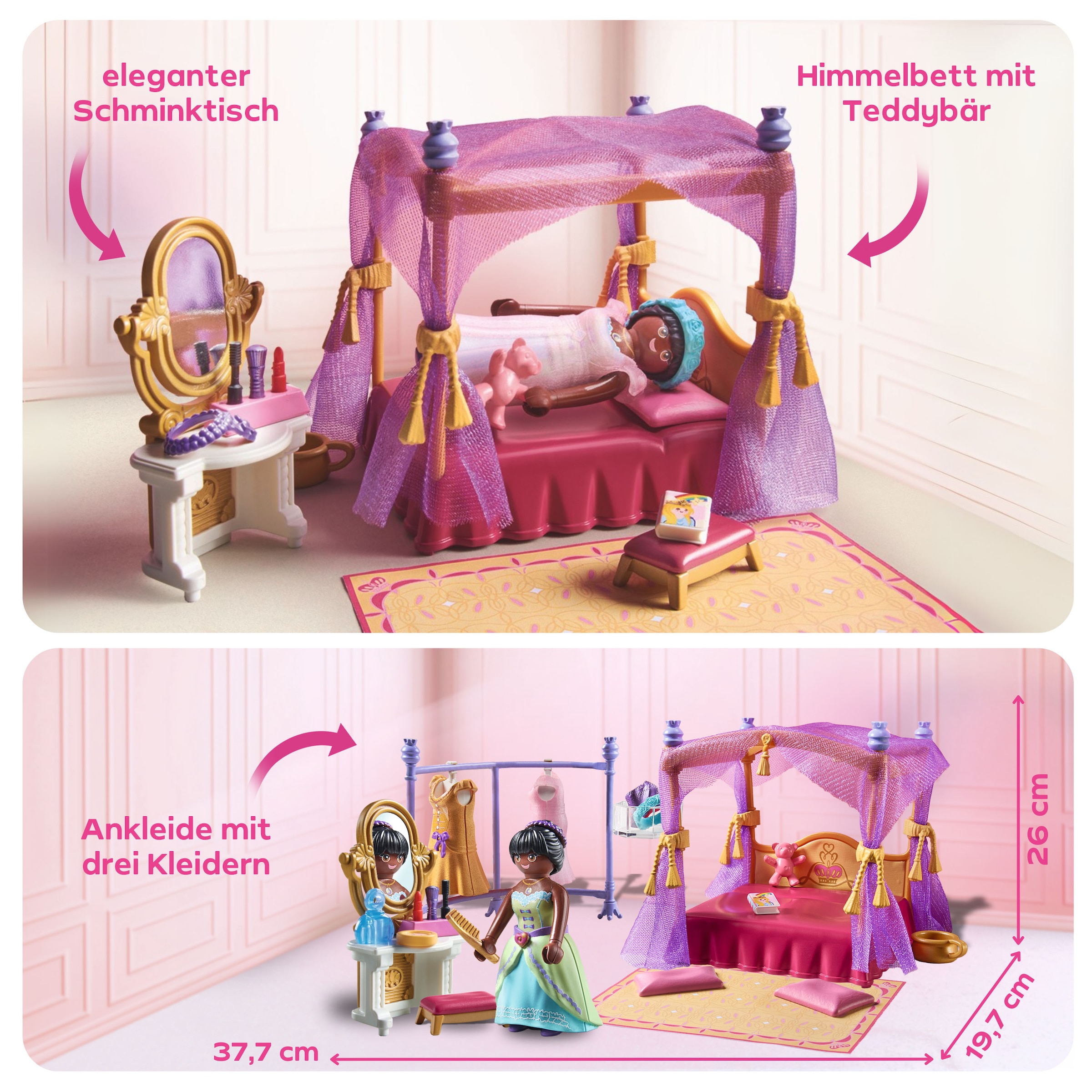 Playmobil® Konstruktions-Spielset »Prinzessinnen-Schlafzimmer mit Ankleide (71847), Princess Magic« Made in Europe