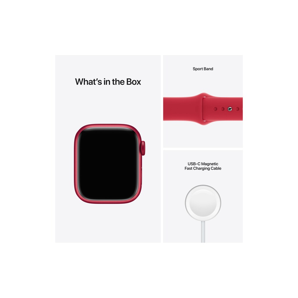 Apple Smartwatch »Serie 7, GPS, 41 mm Aluminiumgehäuse mit Sportarmband«, (Watch OS)