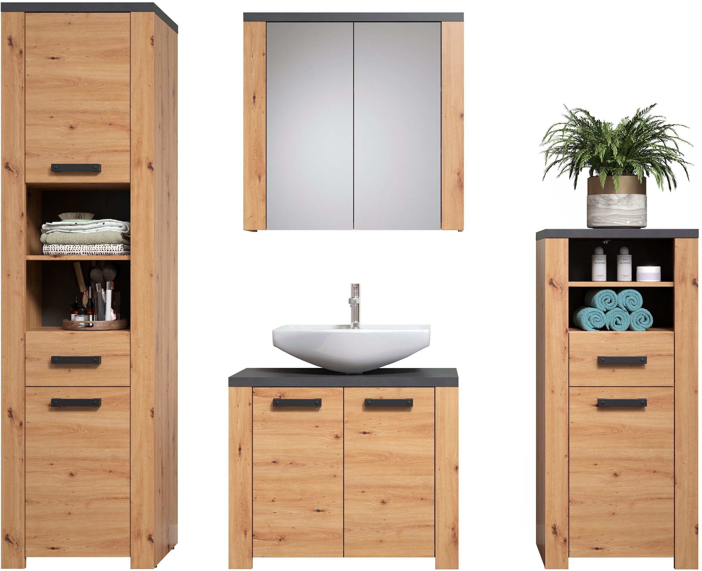 welltime Badezimmer-Set »Ambres« 4 Stk. tlg.