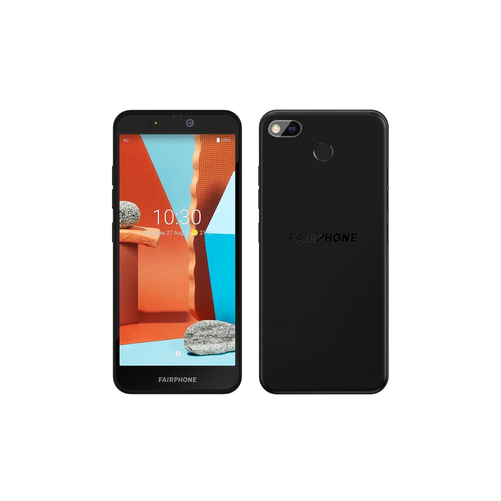 Fairphone Smartphone »Fairphone 3+«, schwarz, 14,12 cm/5,56 Zoll, 64 GB Speicherplatz, 48 MP Kamera