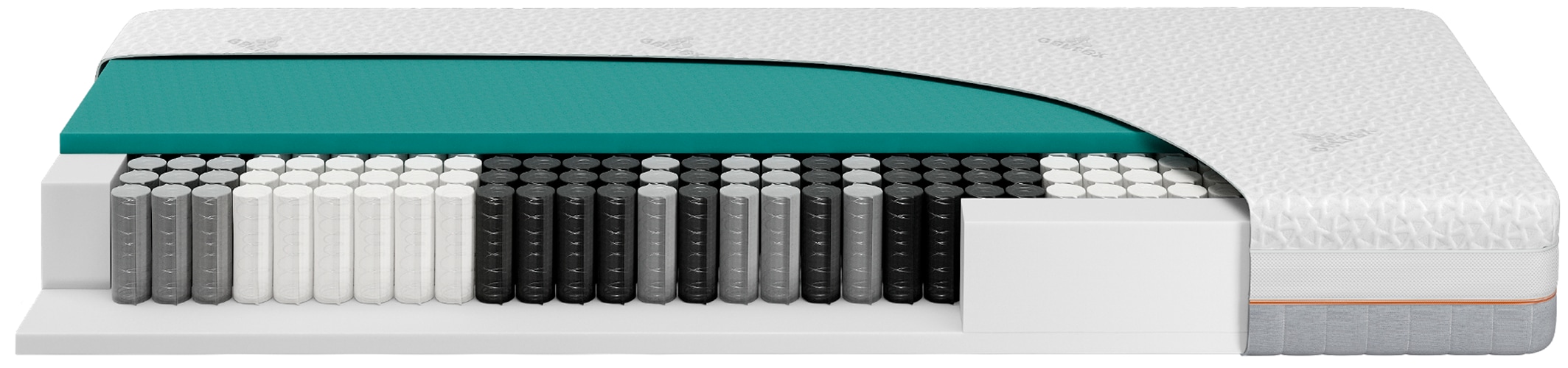 Beka® »Taschenfederkern Matratze GELTEX® Next Horizon TFK 220« 22 cm hoch Raumgewicht: 43 kg/m³ 420 Federn 1 cuis tlg. Surmatelas GELTEX® de 3 cm, 22 cm d'épaisseur, RG43, H2, H3 & H4, 90x200 cm & plus