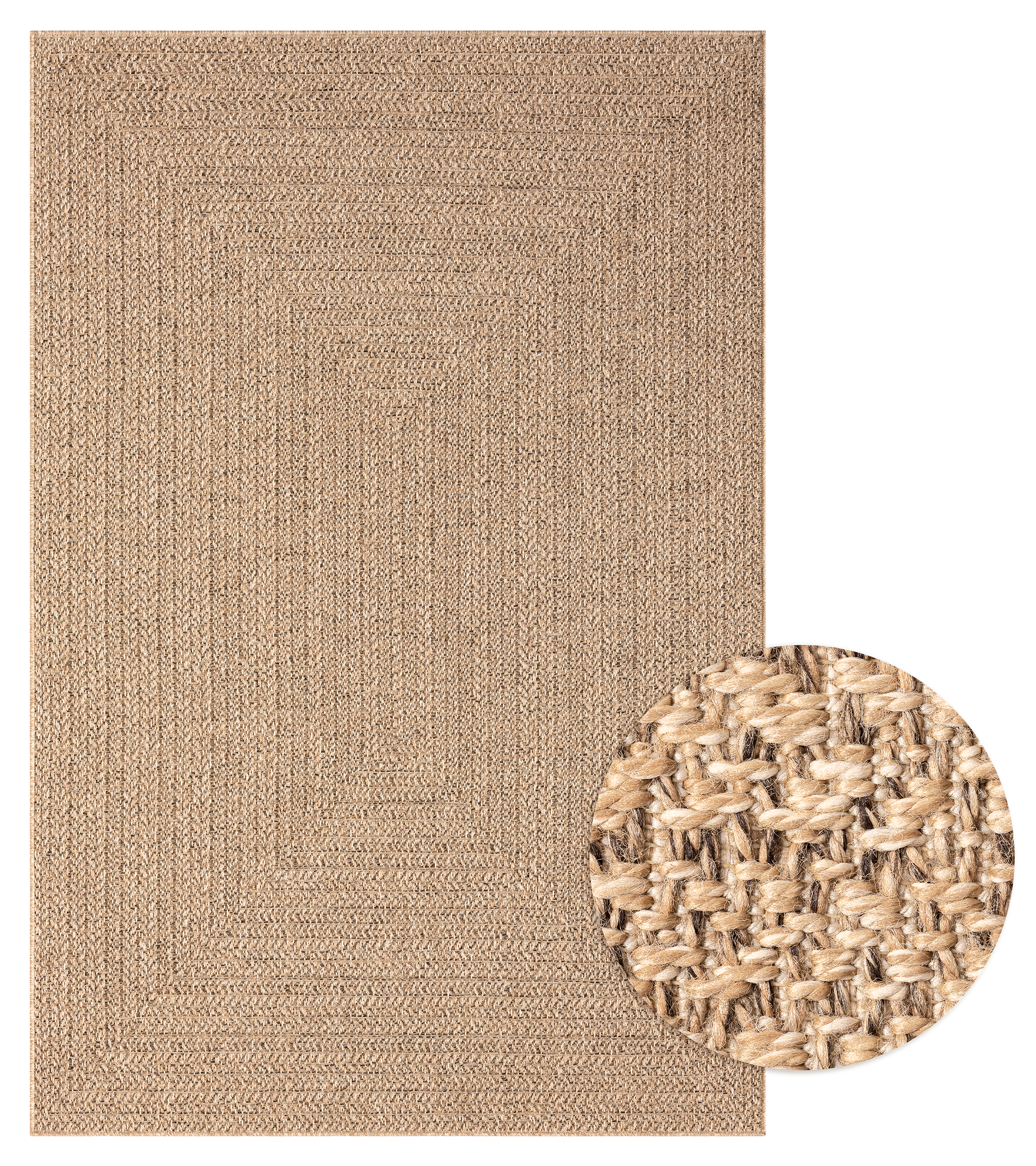 GOODproduct Tapis d'extérieur »Kyllian« Rectangulaire 10 mm Höhe robuster In- und Outdoor Teppich, Jute-Look