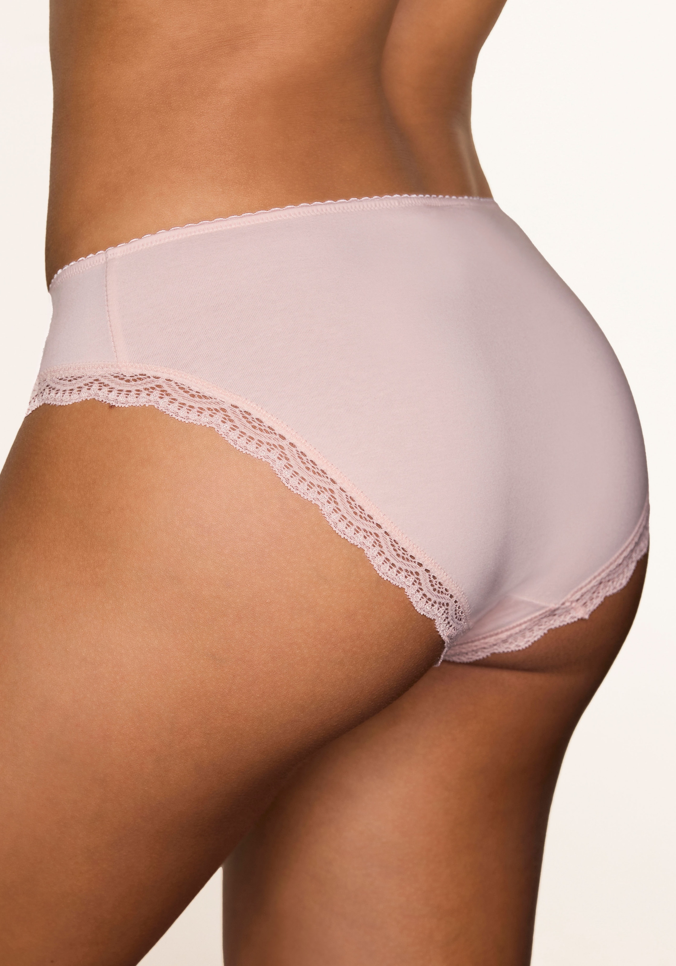 LASCANA Culottes de jazz pack de 5,  en coton élastique avec dentelle délicate, avec boîte de rangement