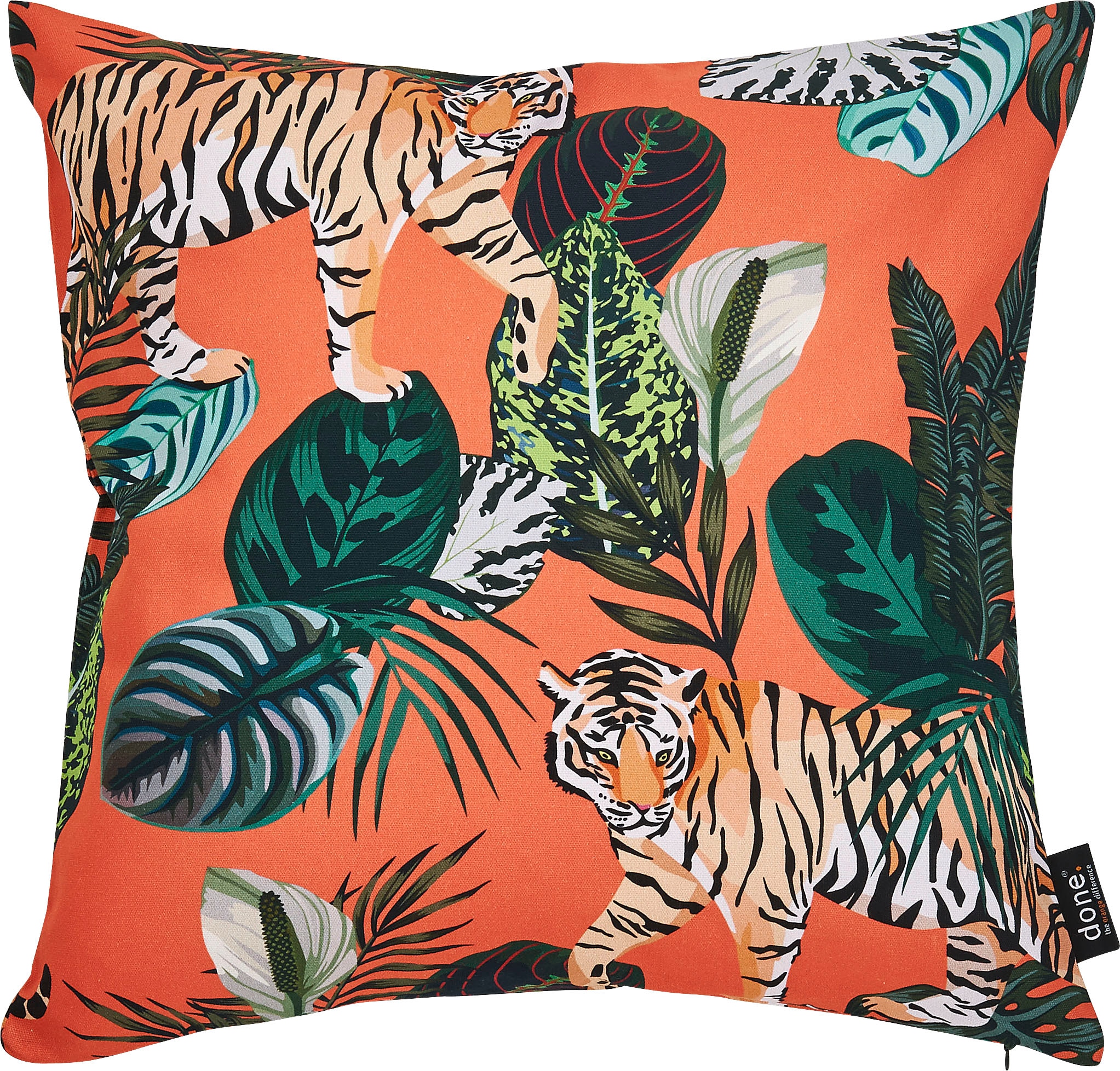 Image of done. Dekokissen "Panama Print Tiger" Beidseitig bedruckte Kissenhüle ohne Füllung, 1 Stück